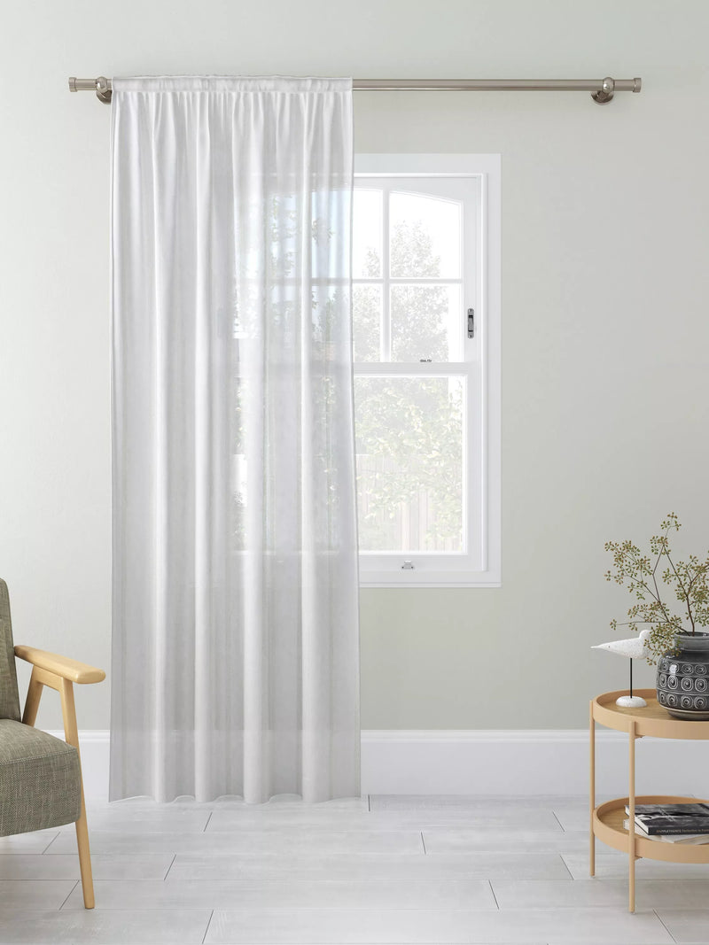 John Lewis voile fabric white woven stripe, imported from the UK