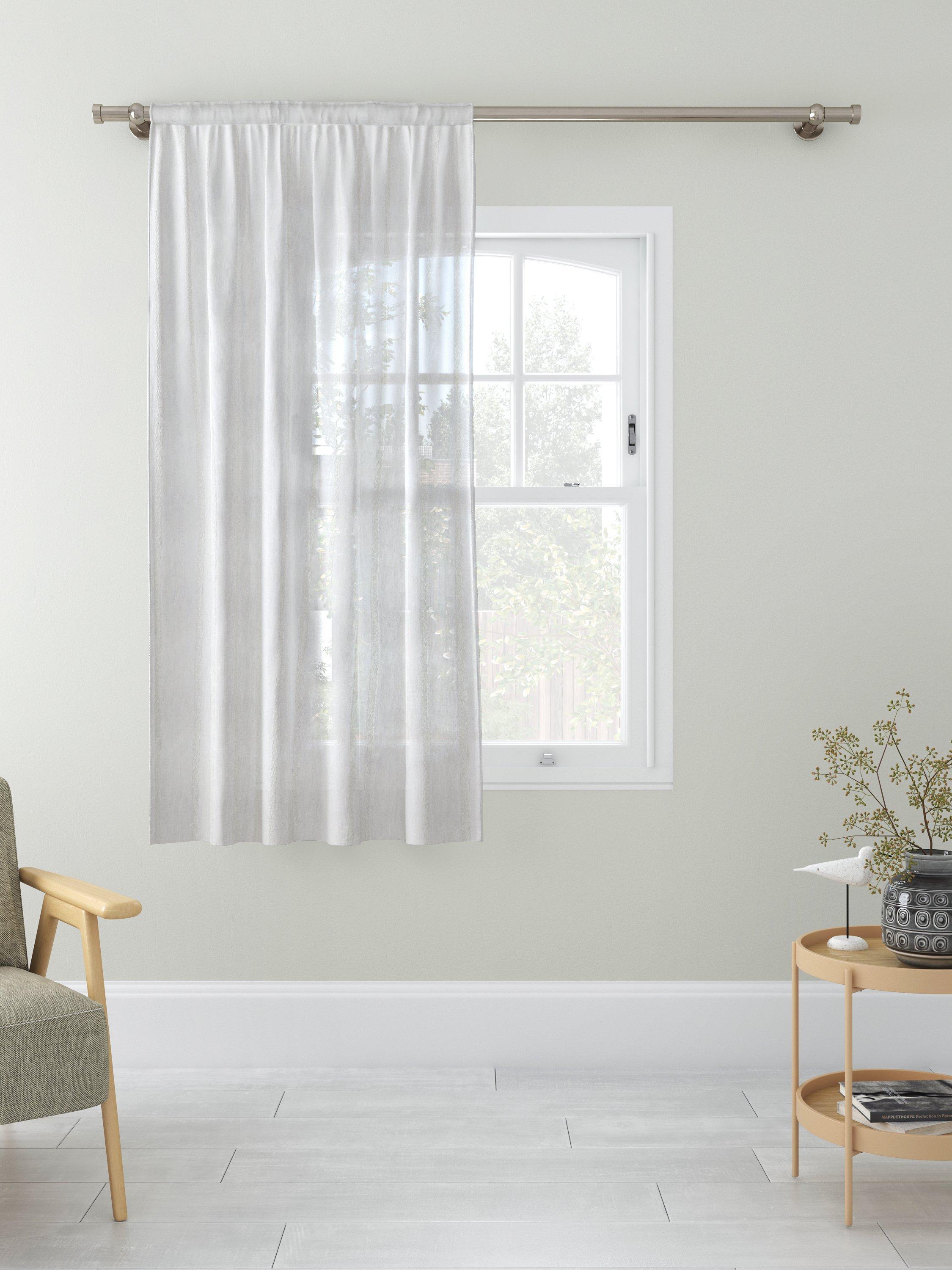 John Lewis voile fabric white woven stripe, imported from the UK