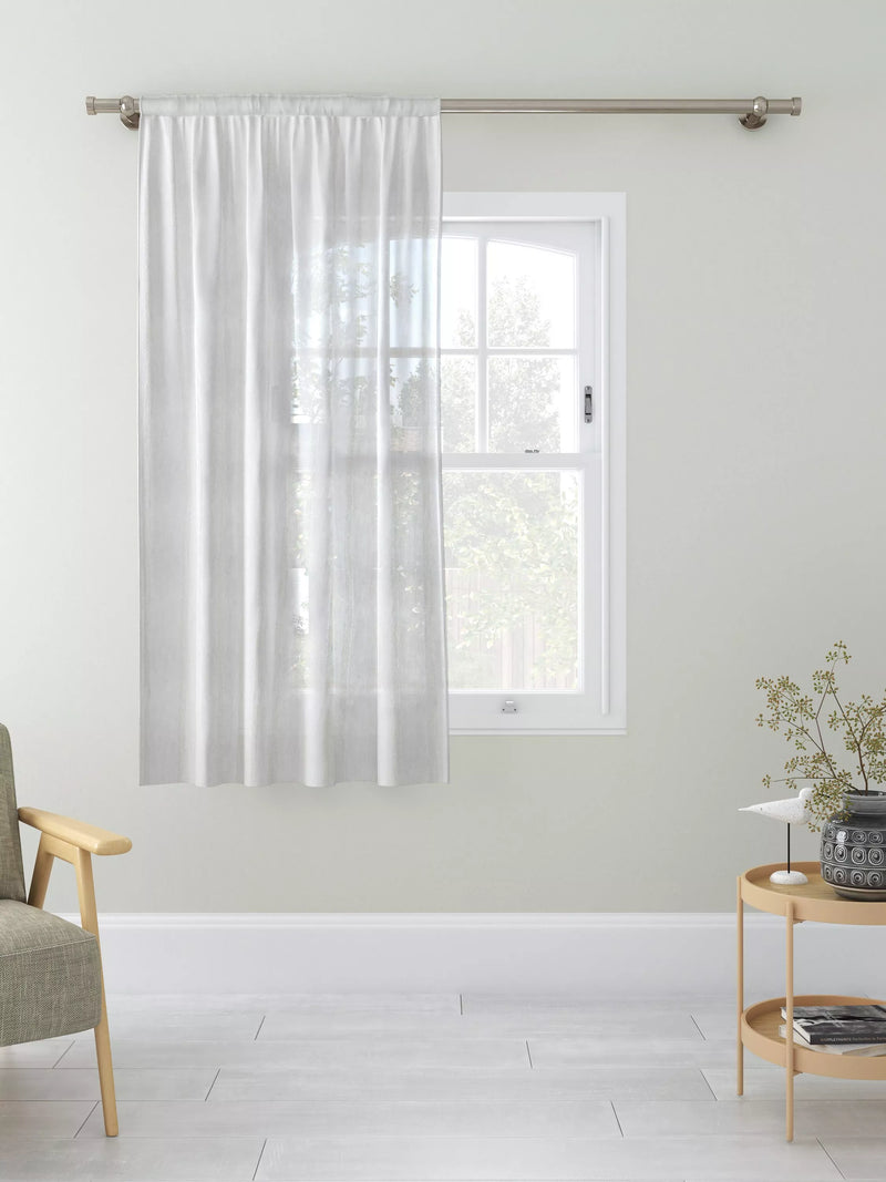 John Lewis voile fabric white woven stripe, imported from the UK