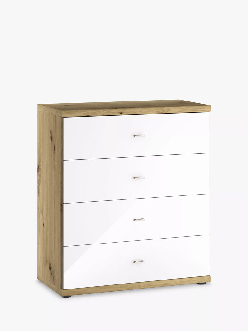 John Lewis Elstra glass front chest, imported from the UK