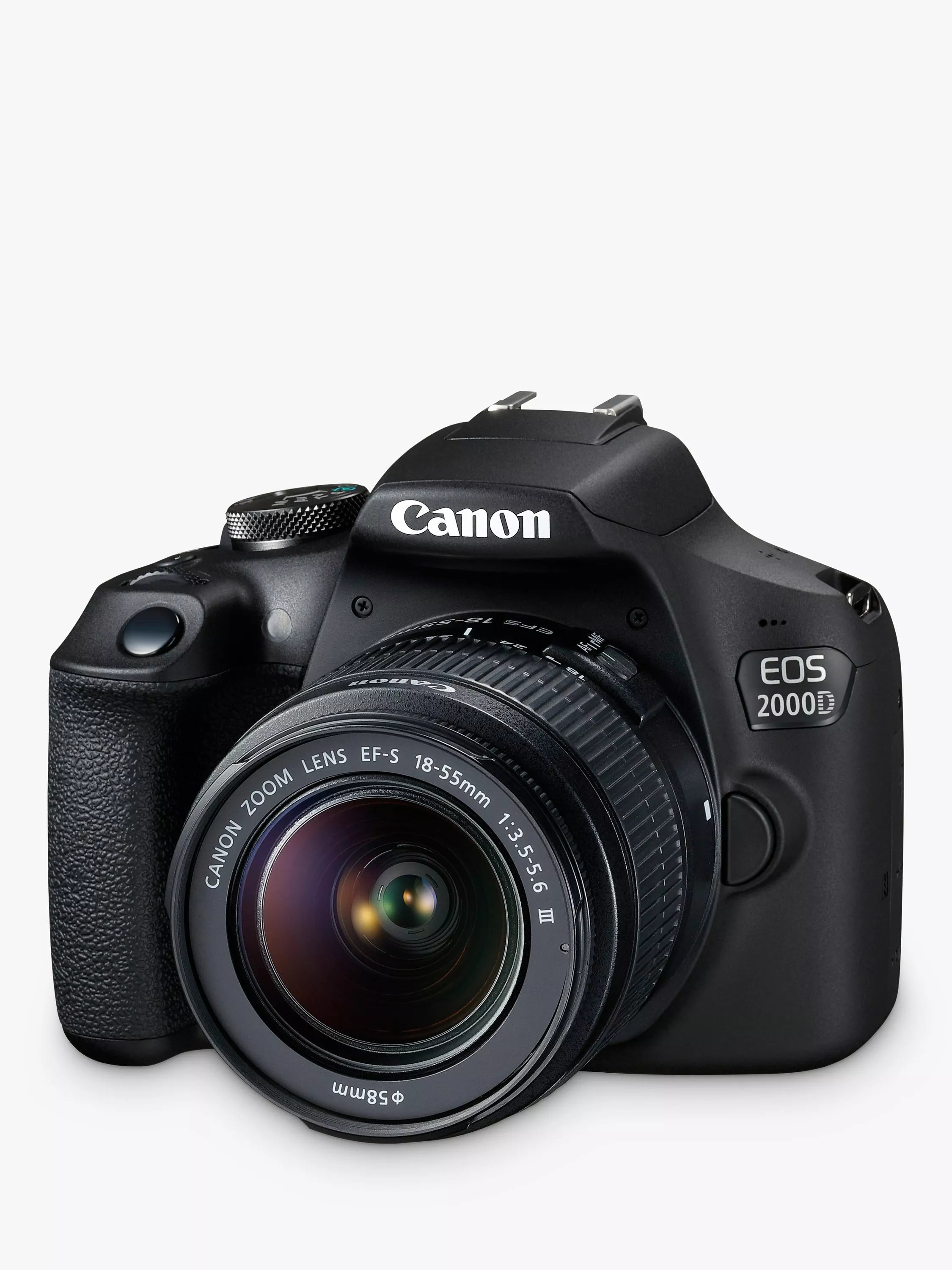 Canon EOS 2000D digital SLR camera with 18-55mm lens, UK version