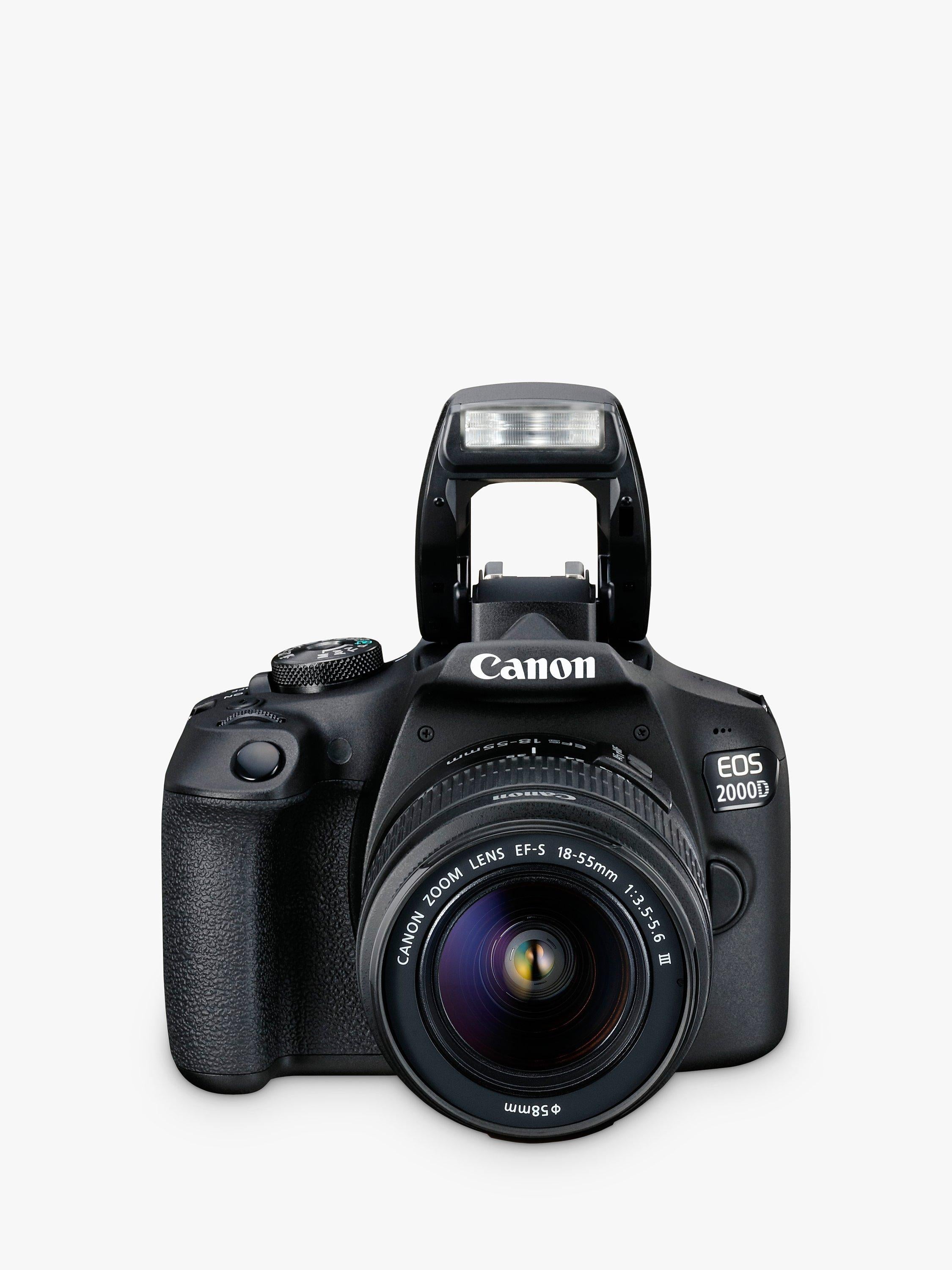 Canon EOS 2000D digital SLR camera with 18-55mm lens, UK version