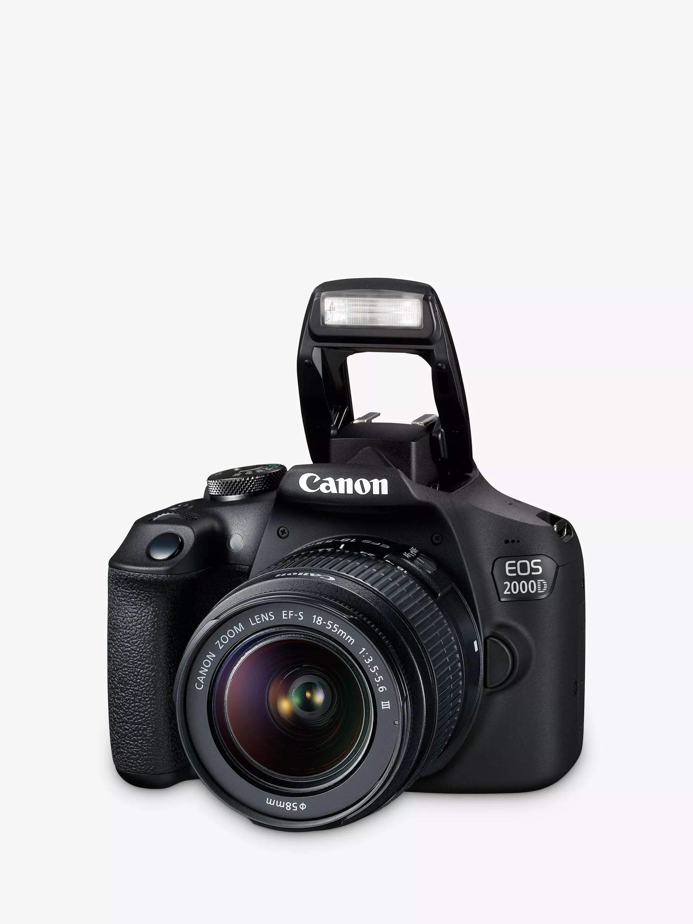 Canon EOS 2000D digital SLR camera with 18-55mm lens, UK version