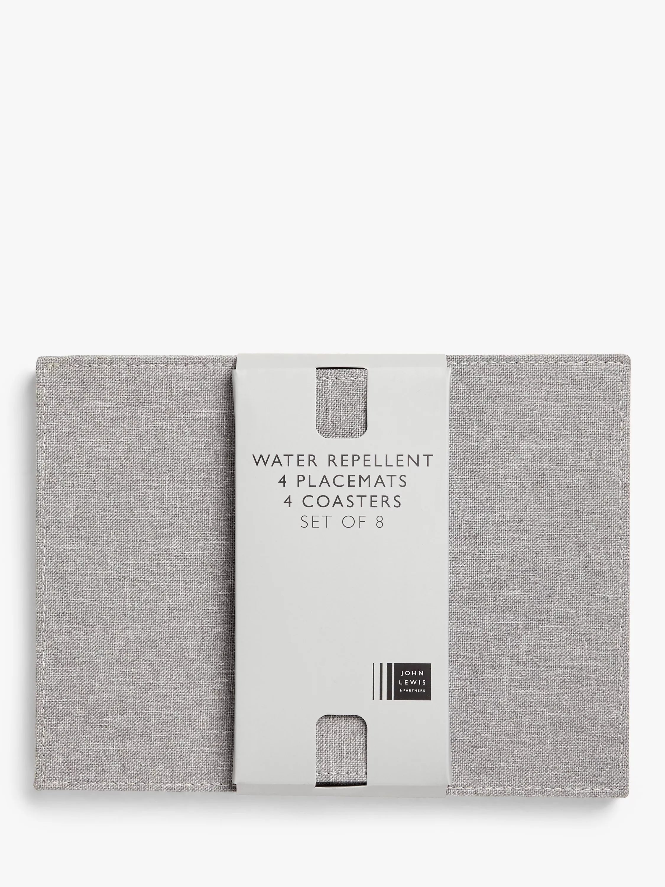John Lewis placemat and coaster set grey 8 piece - British product