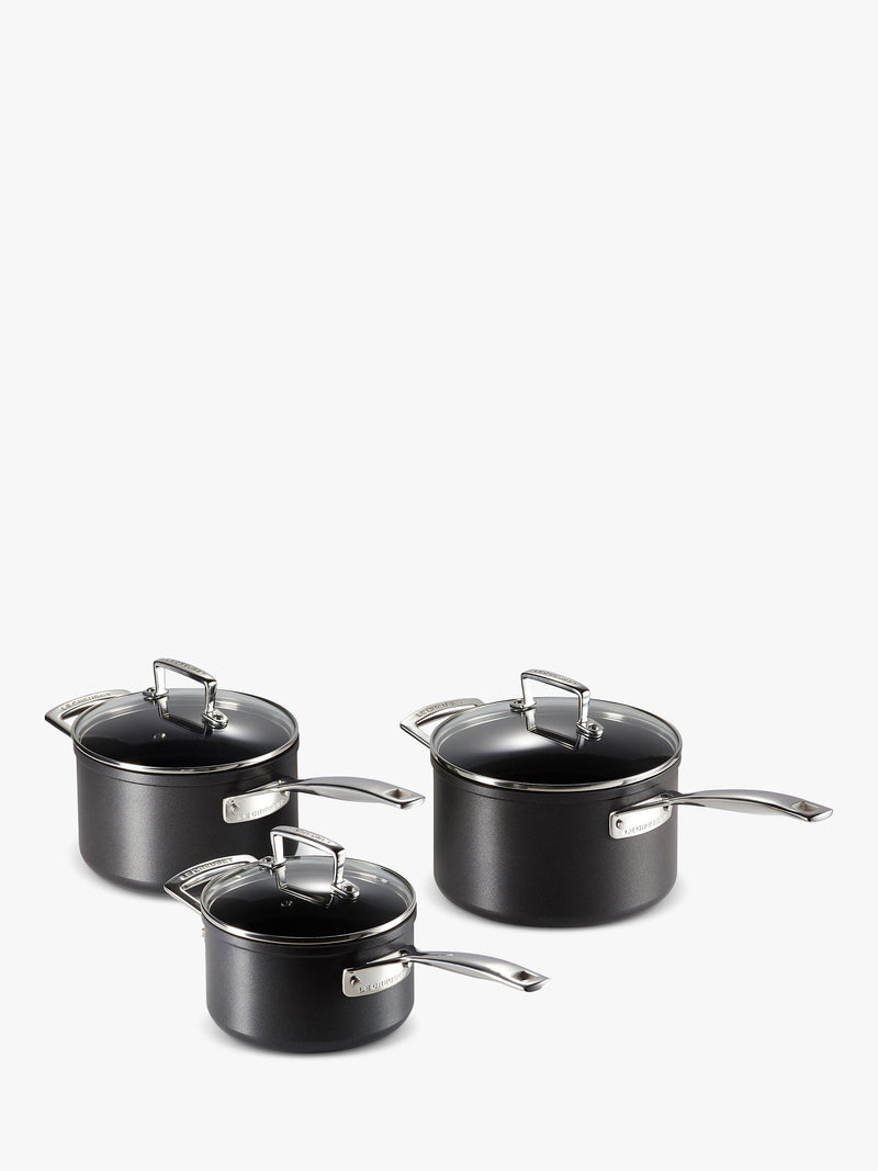 Le Creuset toughened non-stick saucepan set 16cm 18cm 20cm, UK version