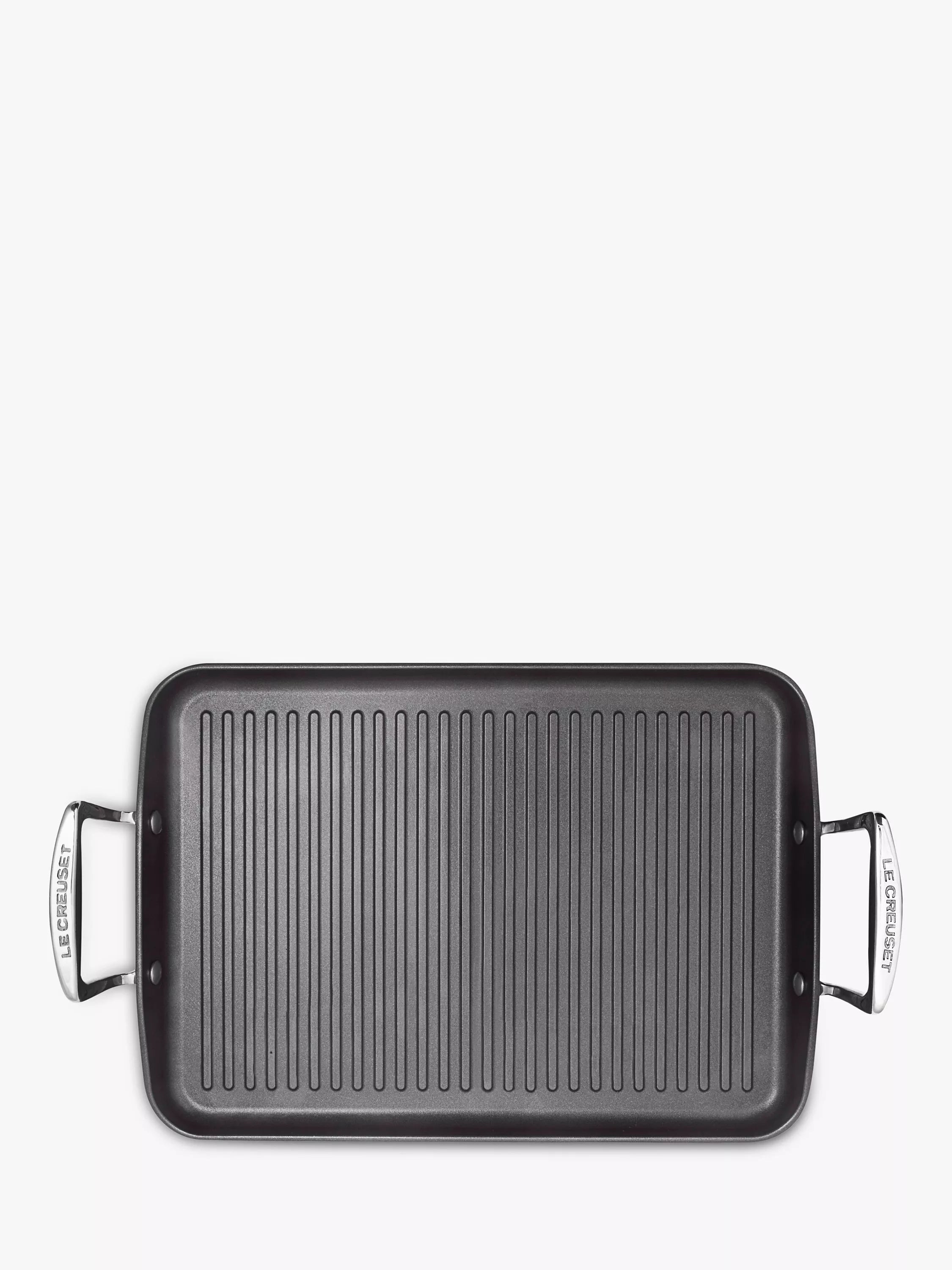 Le Creuset rectangular grill pan with toughened non-stick coating, 35cm, UK version