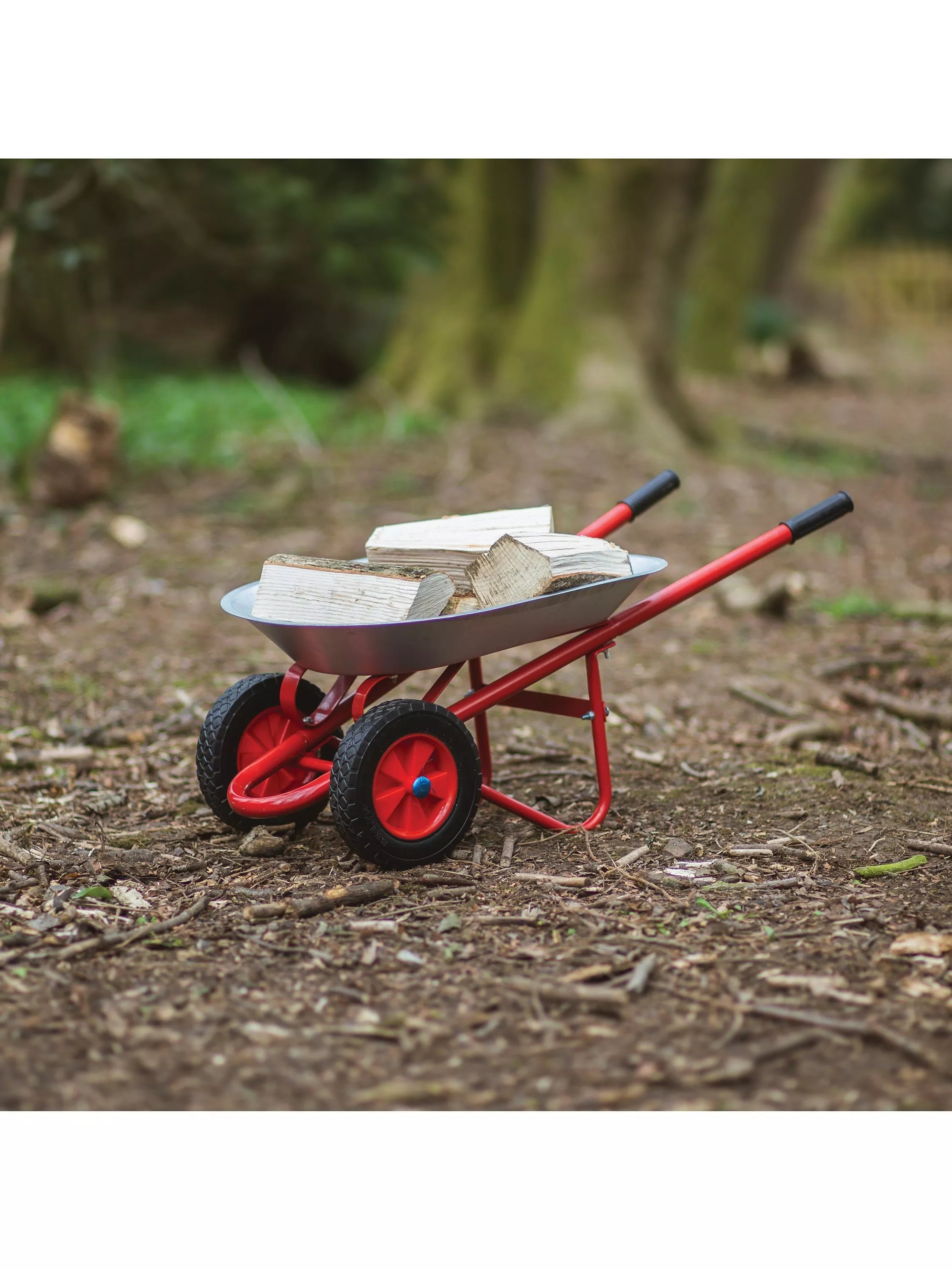 Bigjigs Toys children's metal garden wheelbarrow, UK version
