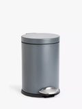 John Lewis Soft Close Bathroom Pedal Bin, 3L - Steel Grey