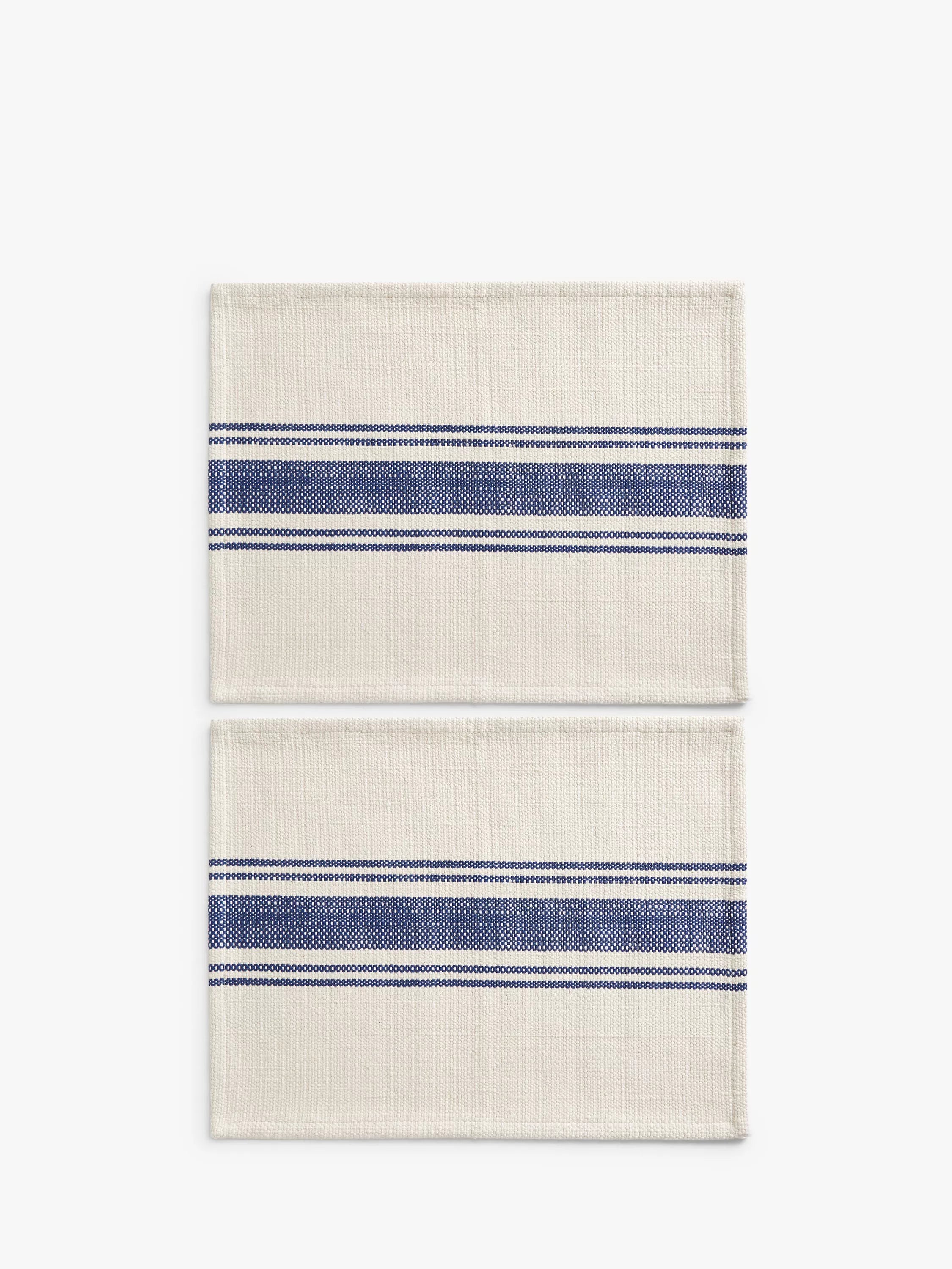 John Lewis navy natural striped cotton placemats, imported from UK