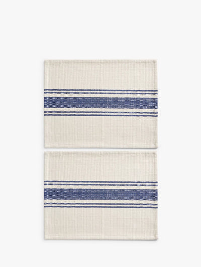 John Lewis John Lewis Striped Cotton Placemats Set of 2 Navy/Natural- Buy online at McGrocer