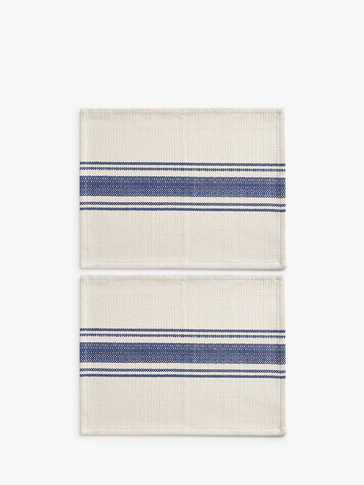 John Lewis navy natural striped cotton placemats, imported from UK
