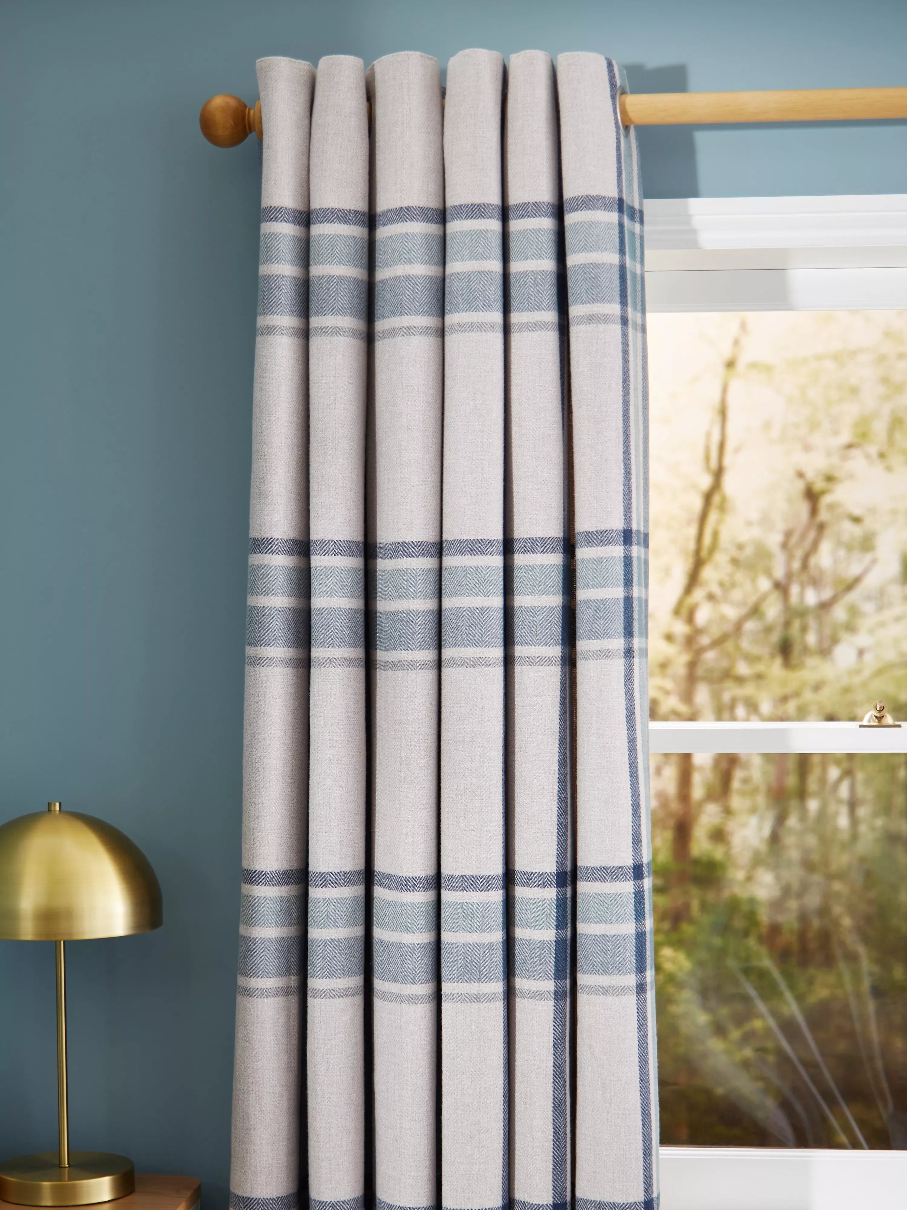 John Lewis Afton check weave thermal curtains 167x137cm (British brand)