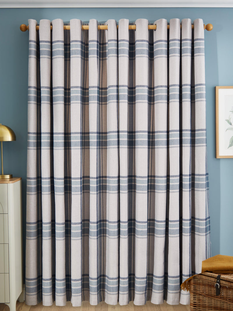 John Lewis Afton check weave thermal curtains 167x137cm (British brand)