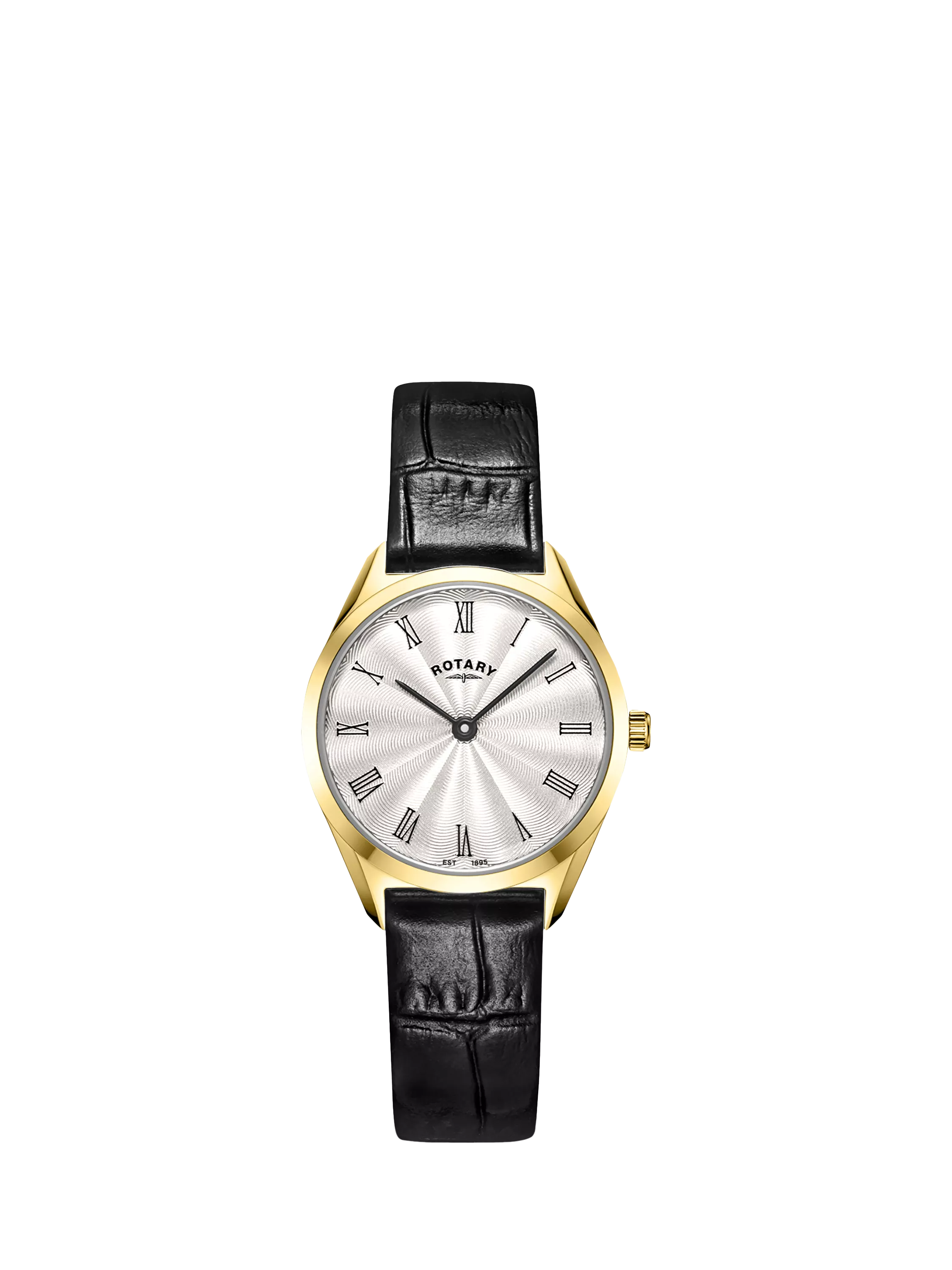 Rotary women's ultra slim leather strap watch 27mm, imported from the UK