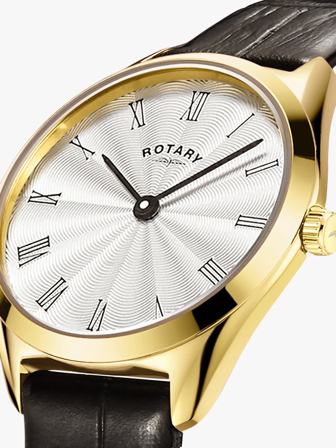 Rotary women's ultra slim leather strap watch 27mm, imported from the UK