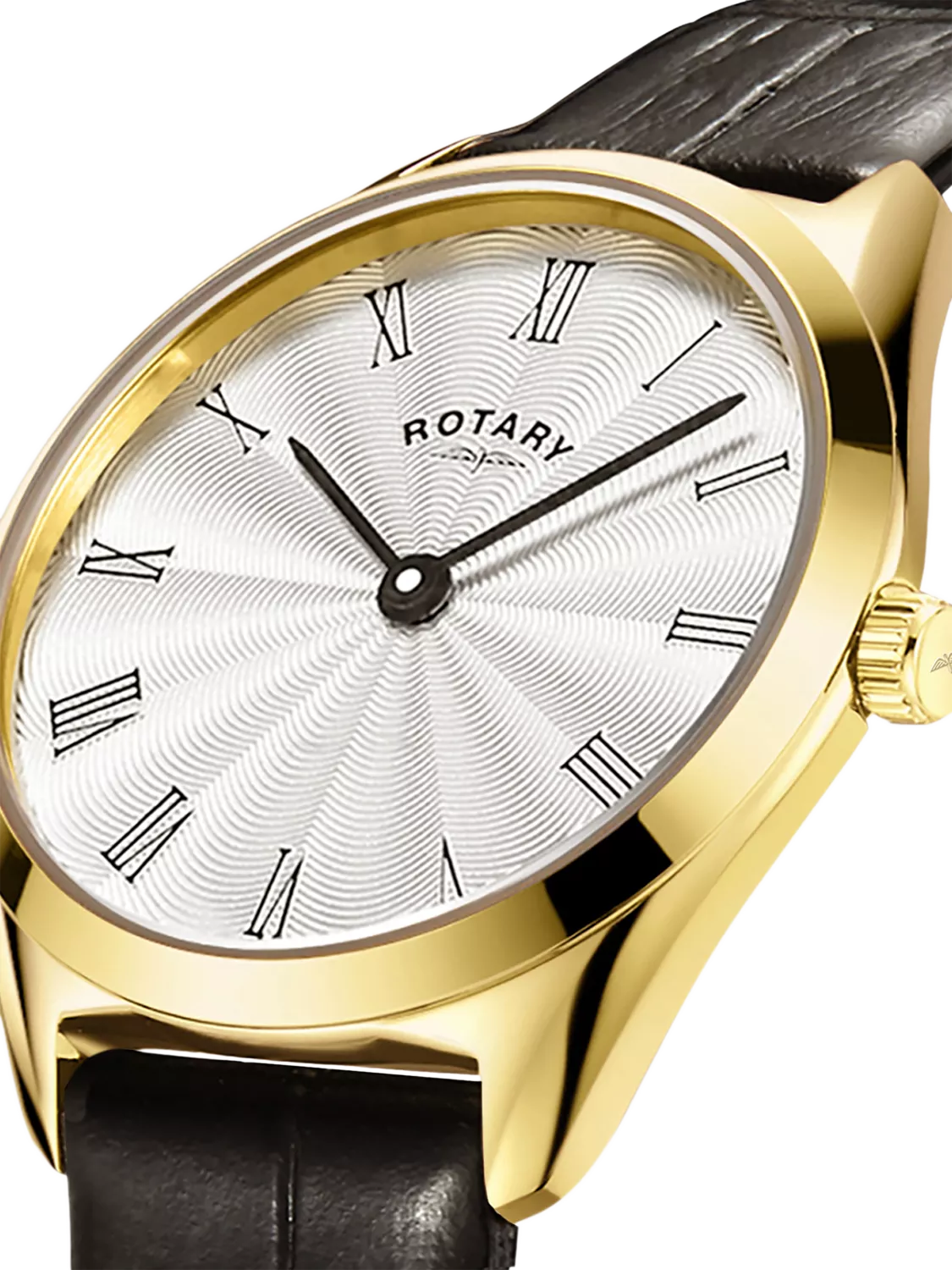 Rotary women's ultra slim leather strap watch 27mm, imported from the UK