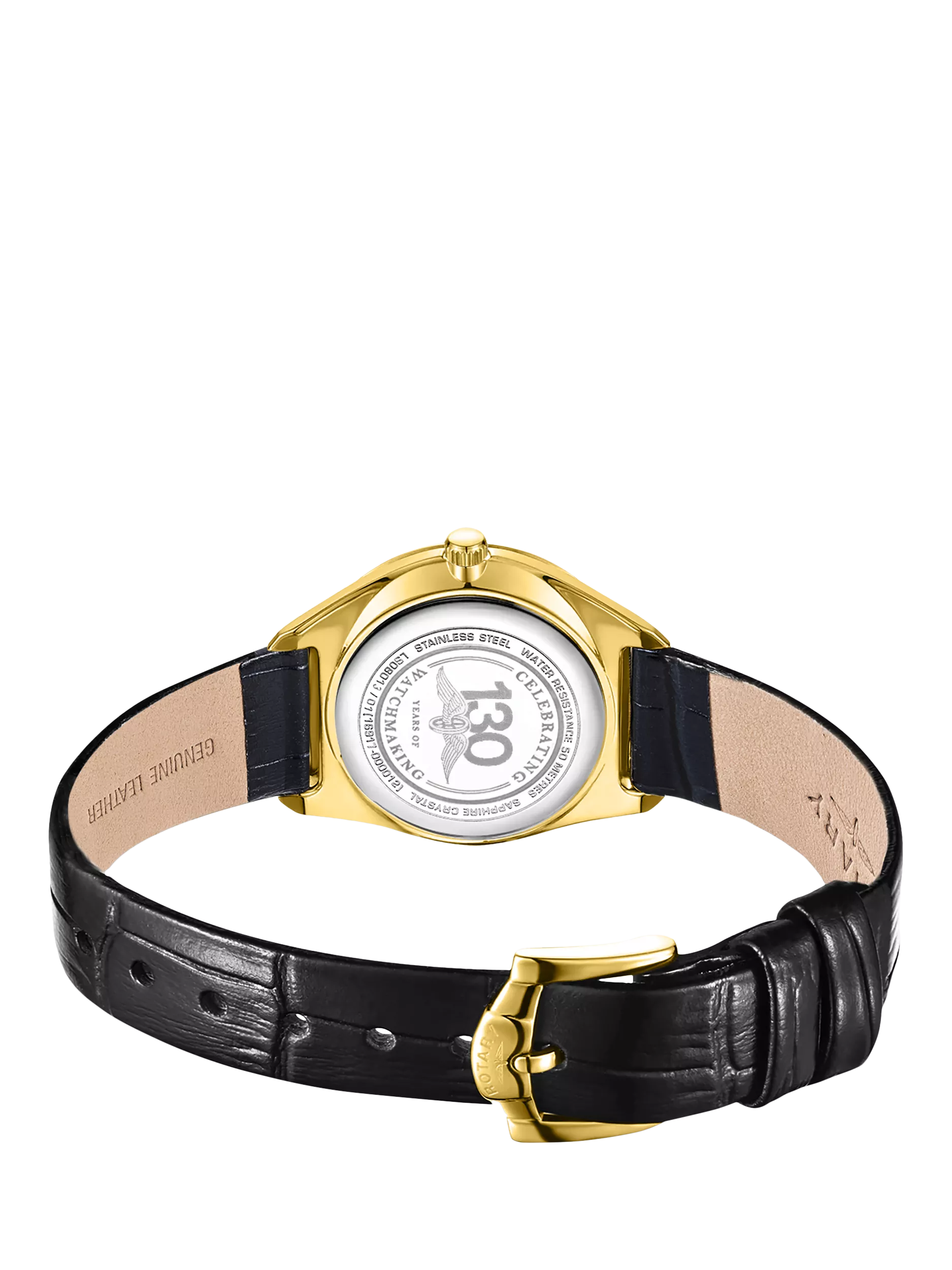 Rotary women's ultra slim leather strap watch 27mm, imported from the UK
