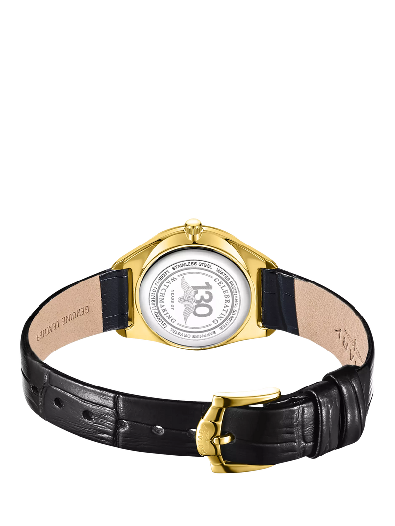 Rotary women's ultra slim leather strap watch 27mm, imported from the UK