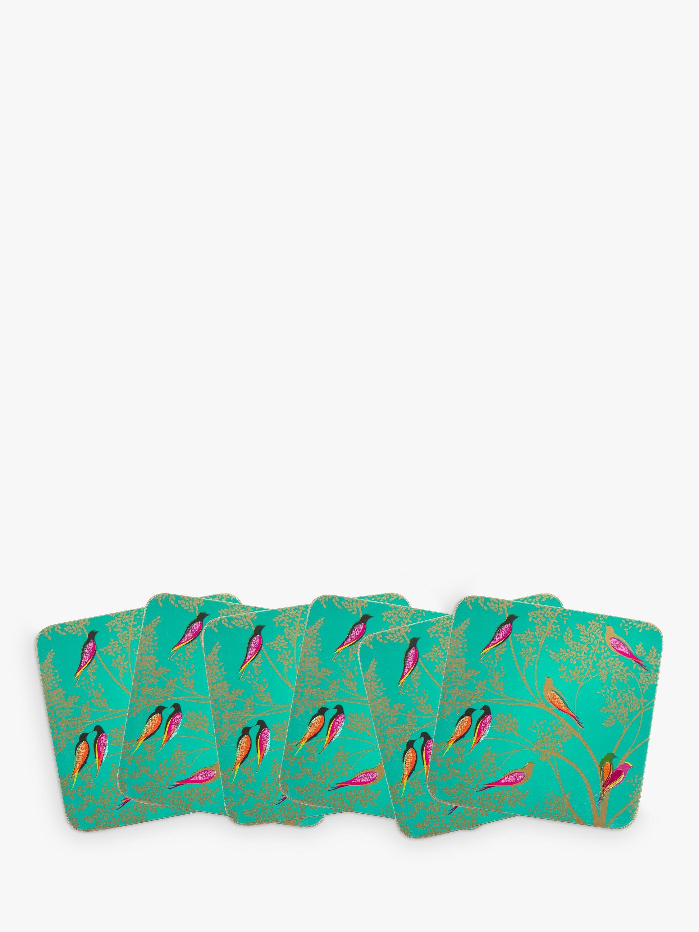 Sara Miller bird coasters set of 6, imported from the UK