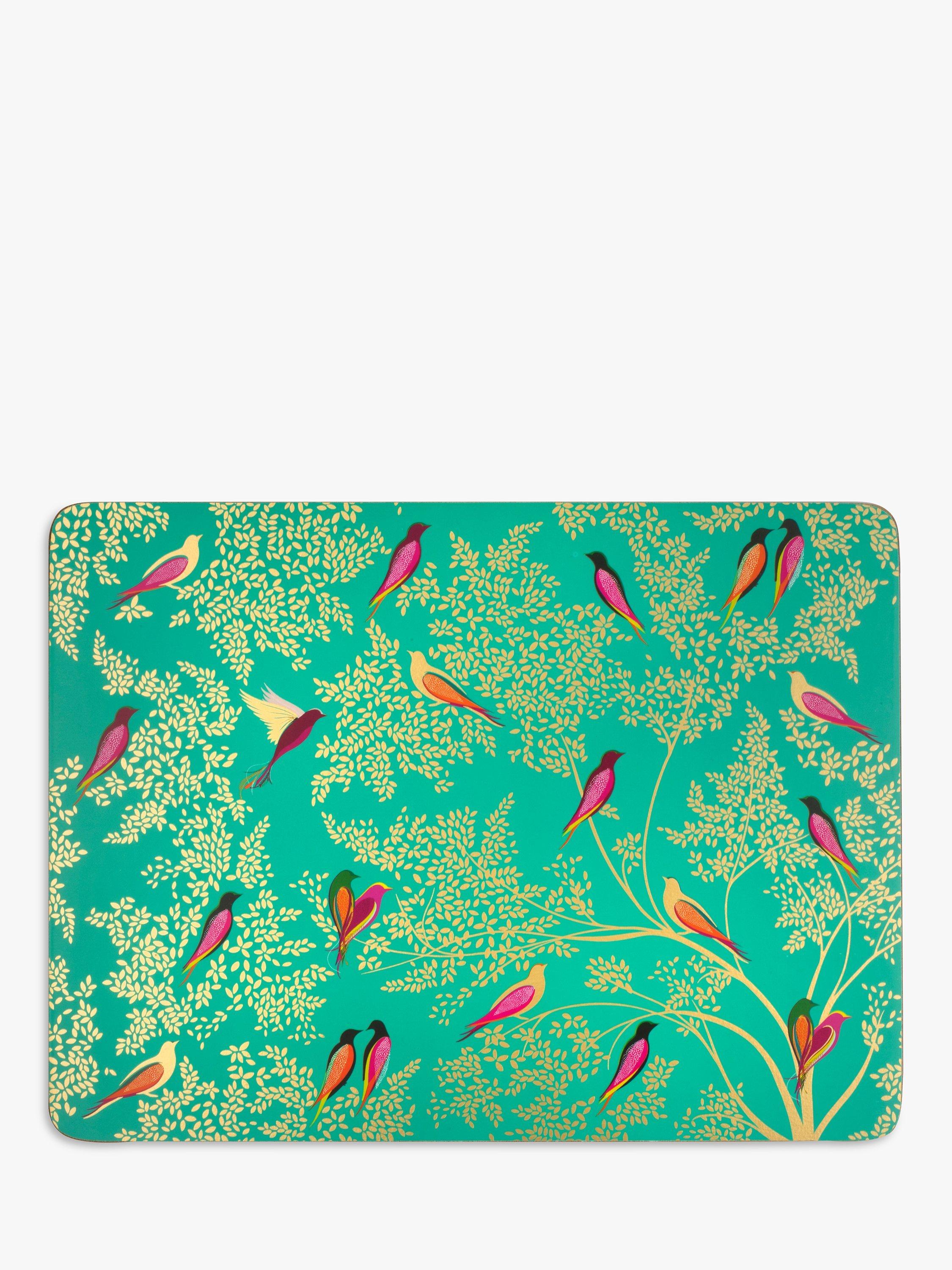 Sara Miller green bird placemats set of 4, UK version