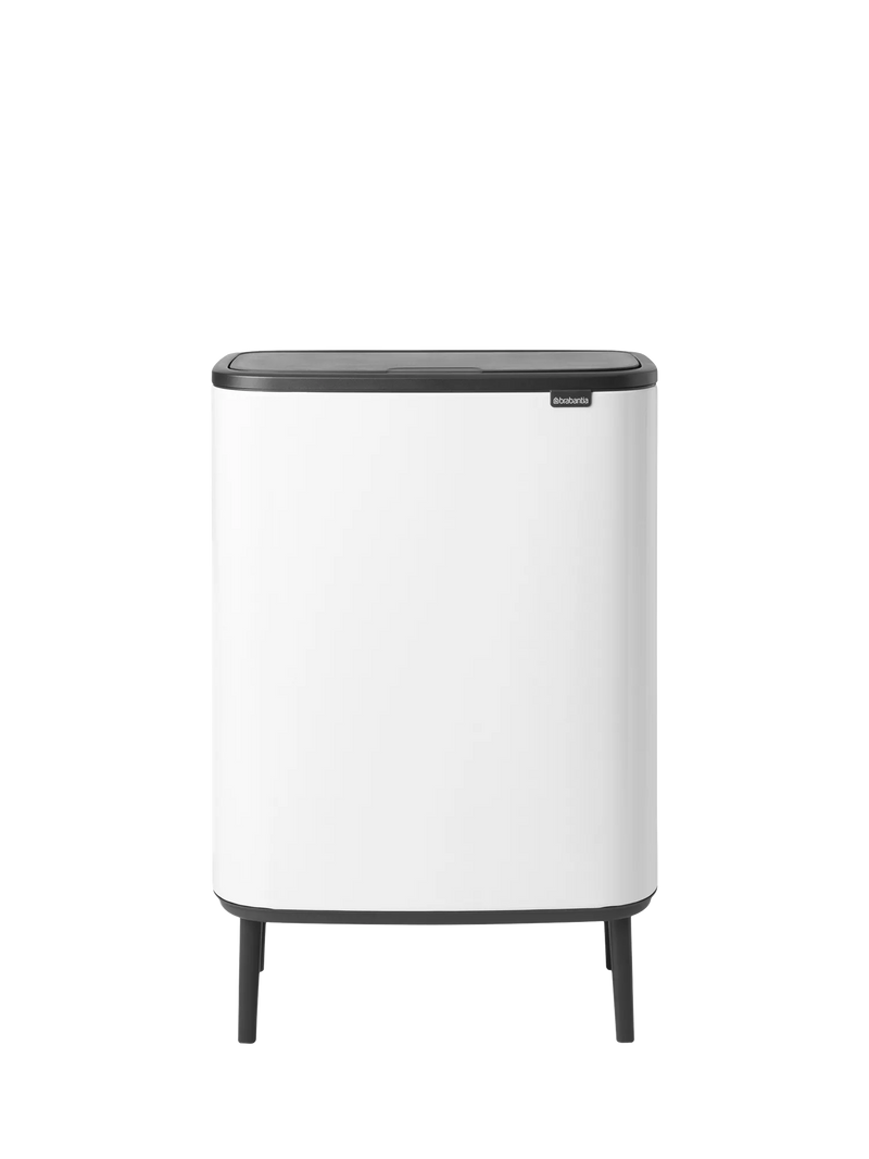 Brabantia Bo Hi Recycling Touch Bin, 2 x 30L, White