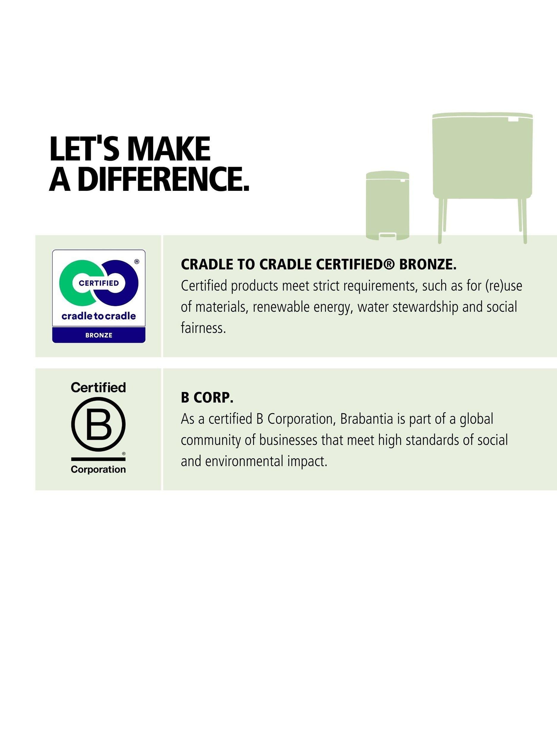 Brabantia Bo Recycling Bin 2x30L - British product