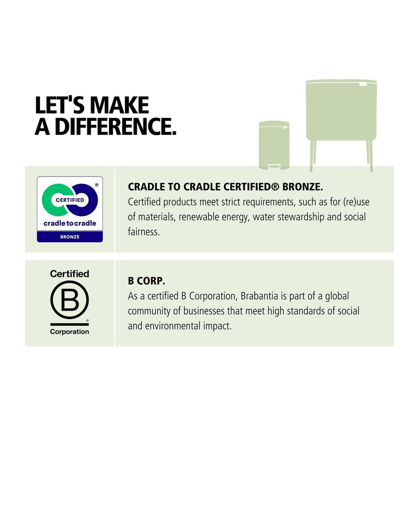 Brabantia Bo Recycling Bin 2x30L - British product