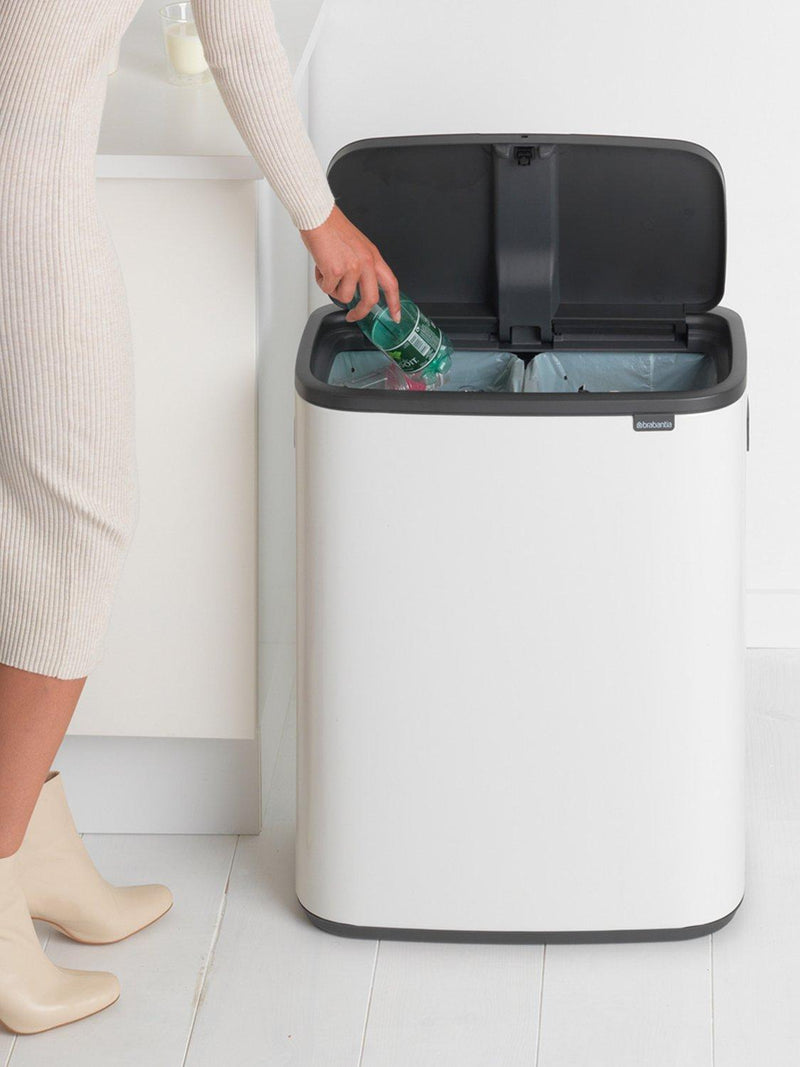 Brabantia Bo recycling touch bin 2x30L, imported from the UK