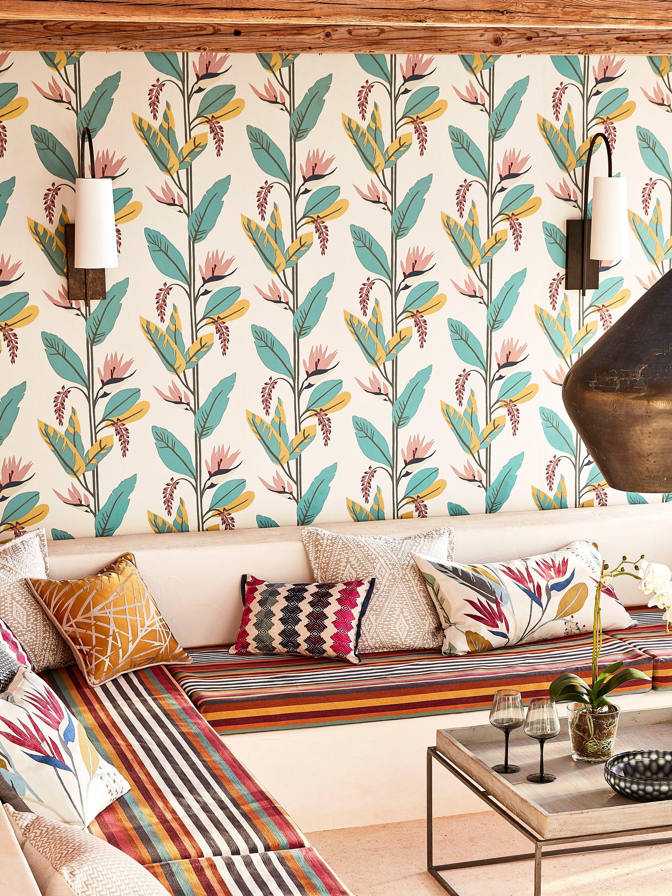 Harlequin Llenya bird of paradise design wallpaper, UK version