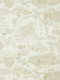 Modern Toile Wallpaper with Detailed Wildlife Design