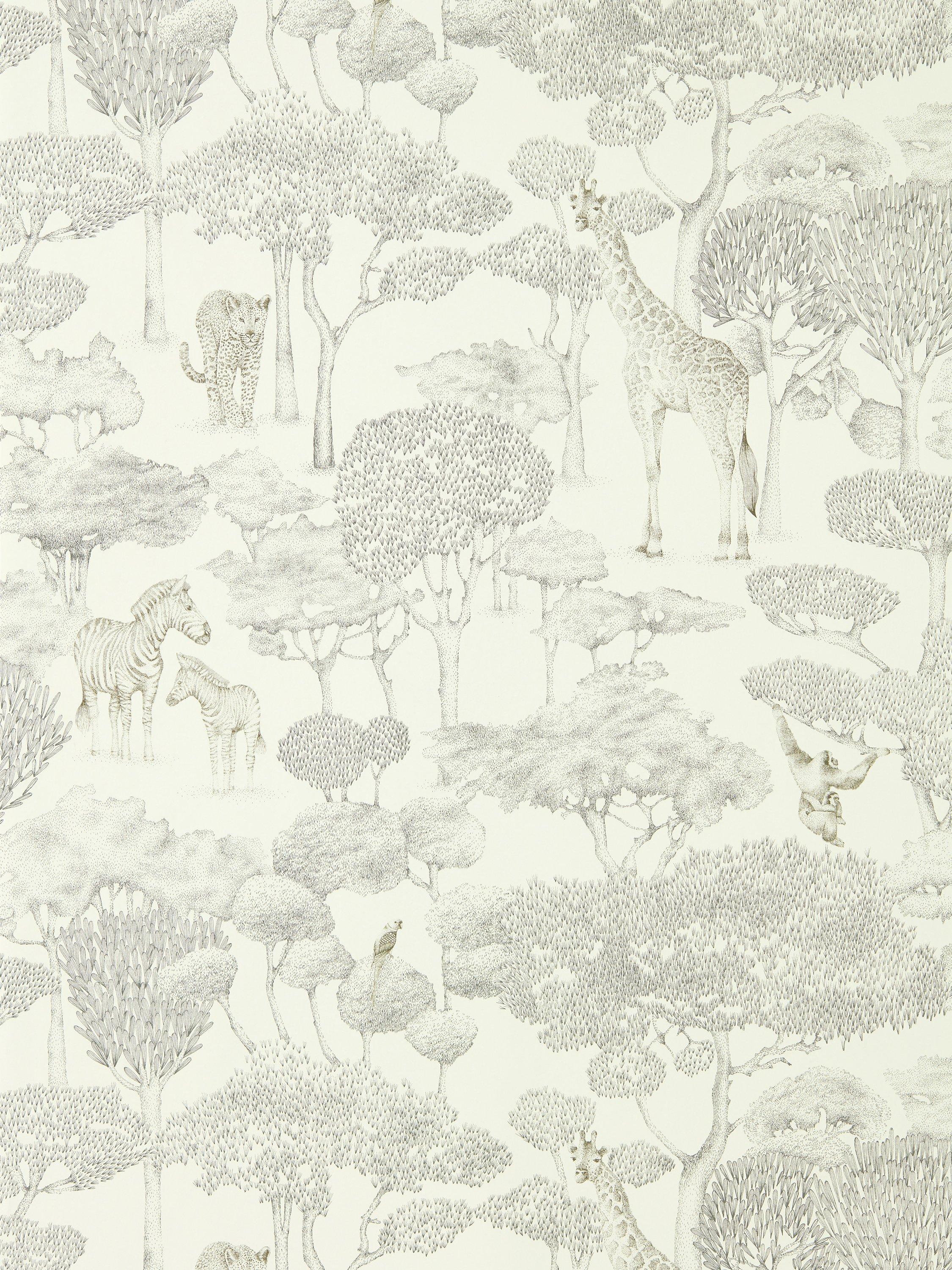 Harlequin Shamwari wallpaper with wildlife toile design, UK version