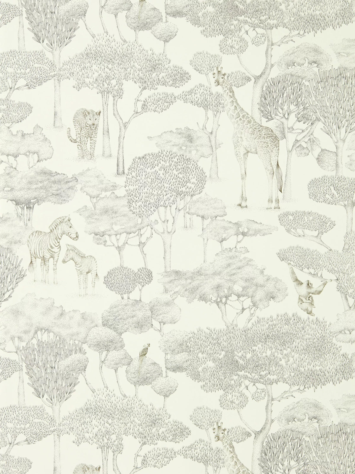 Harlequin Shamwari wallpaper with wildlife toile design, UK version