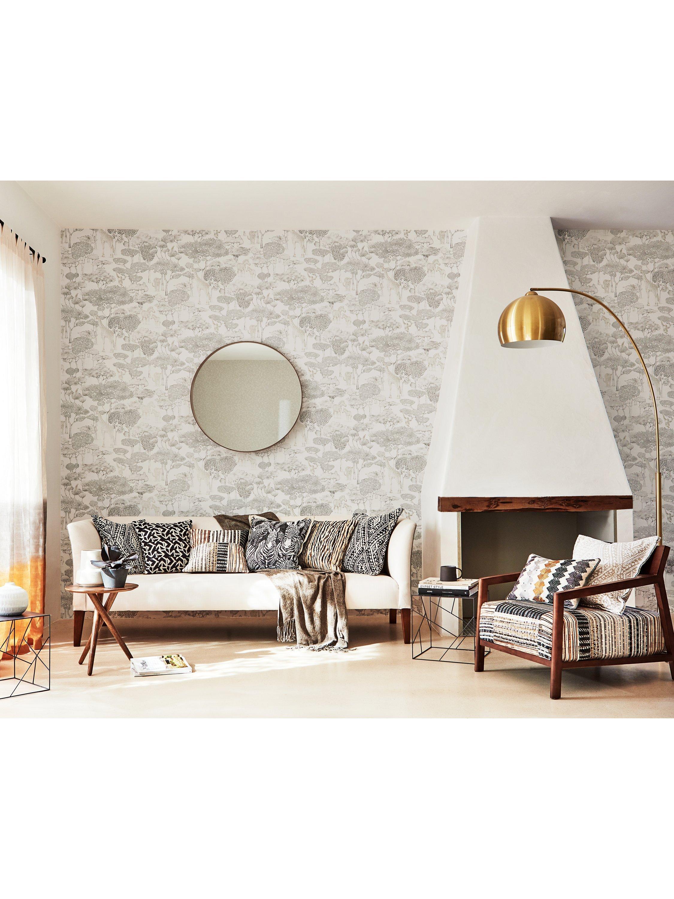 Harlequin Shamwari wallpaper with wildlife toile design, UK version