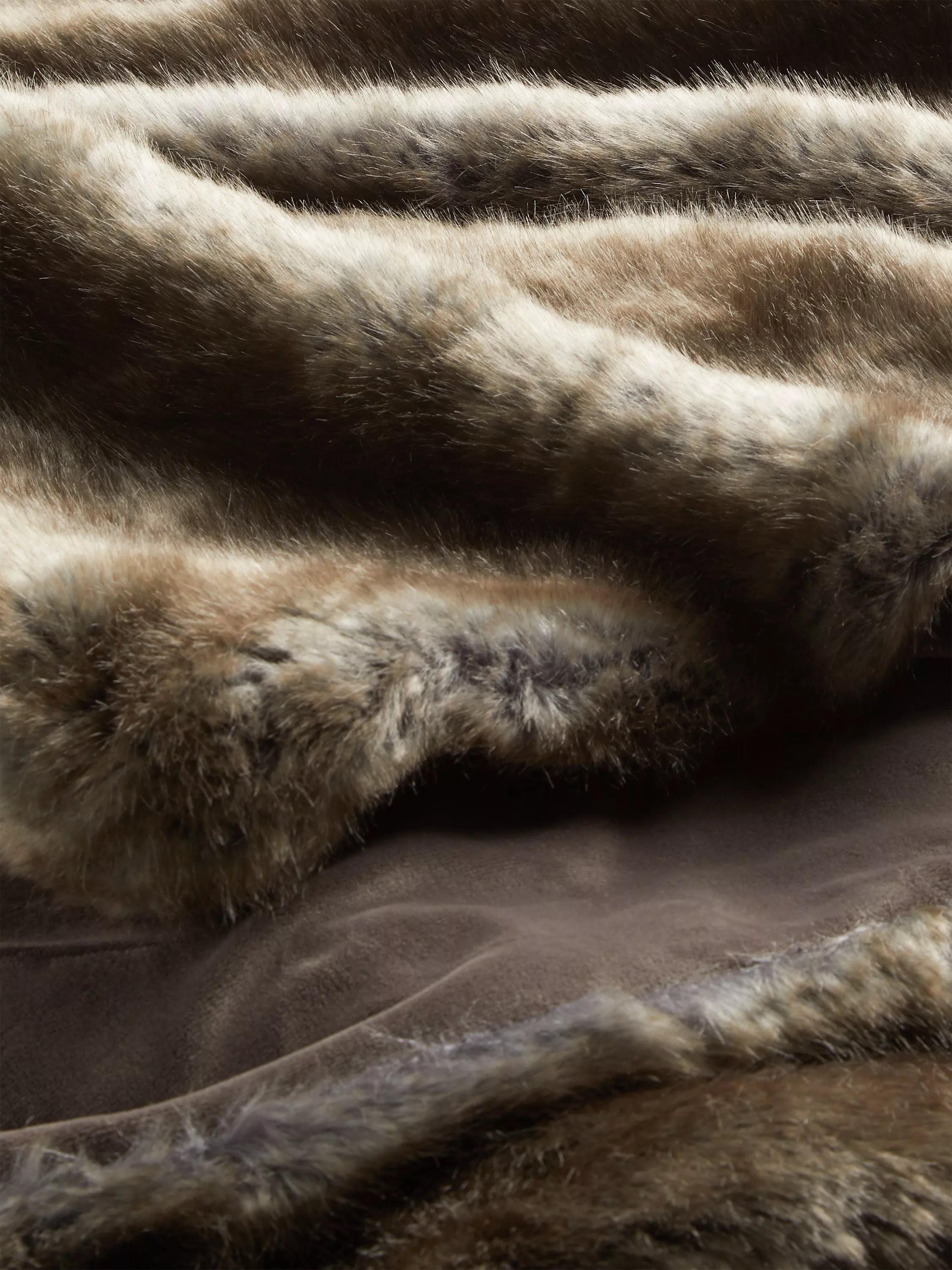 John Lewis brown faux fur throw, UK version