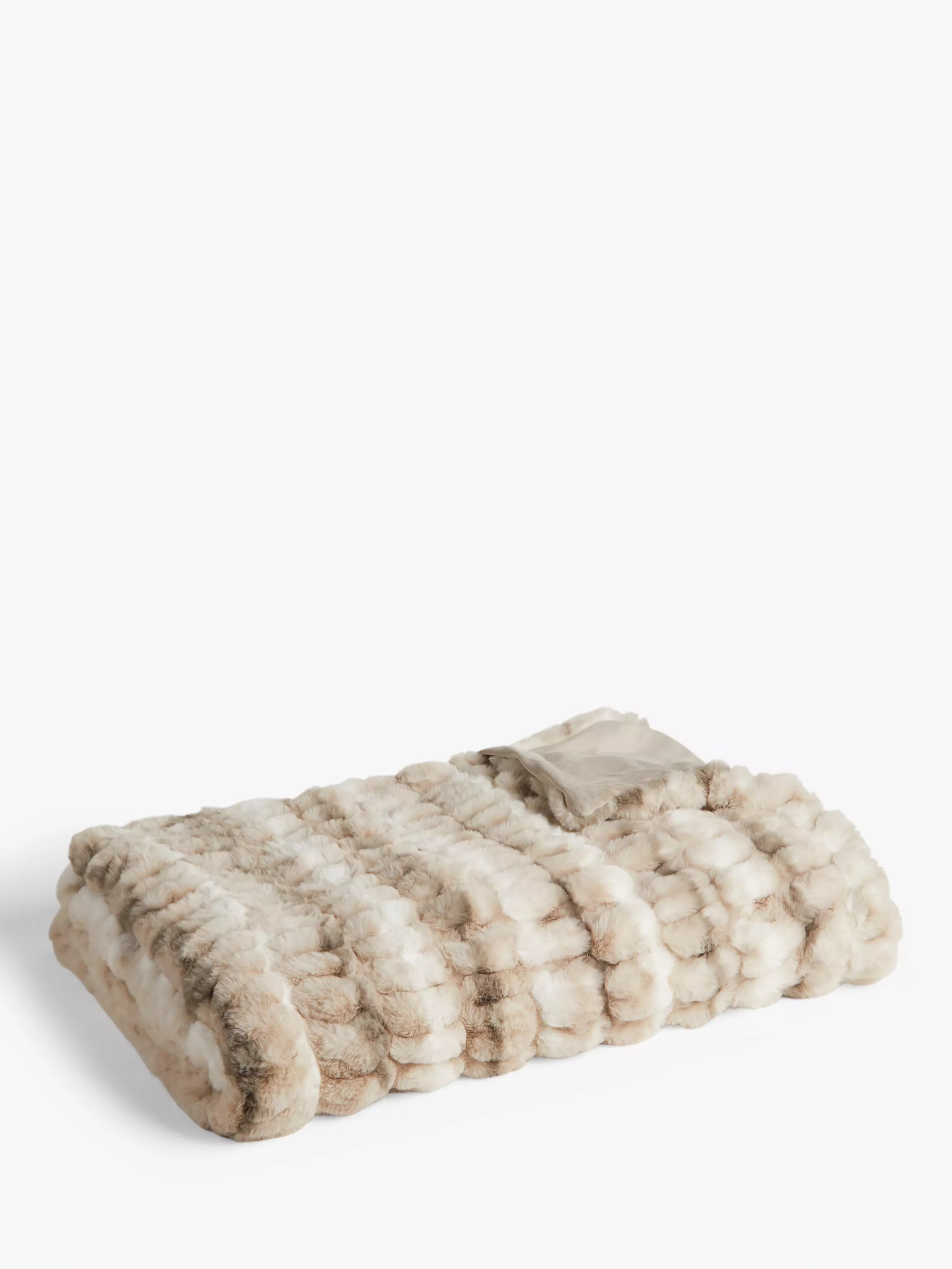 John Lewis Ruched Throw Chinchila faux fur, UK version