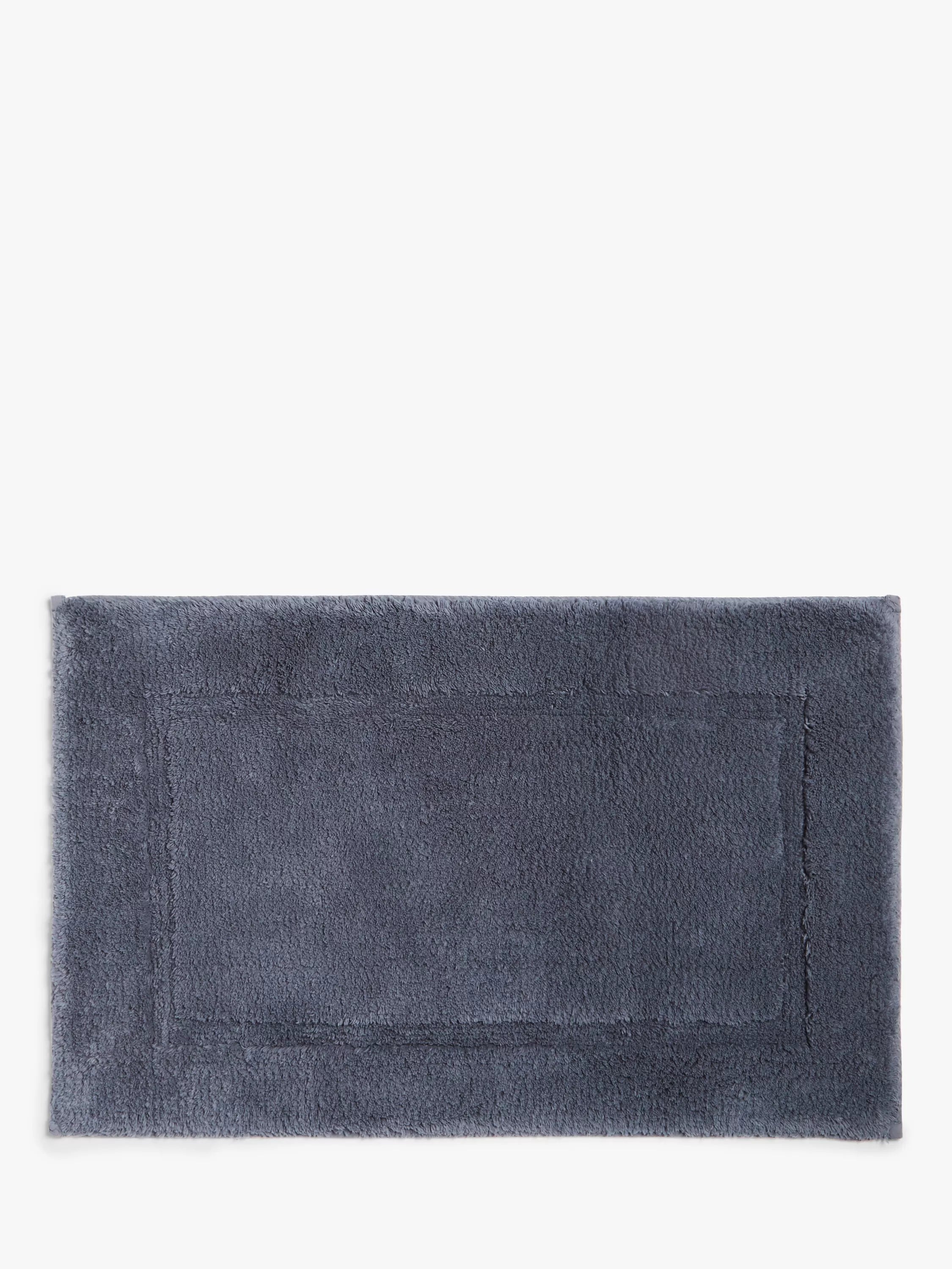 John Lewis Micro-Fresh Deep Pile Bath Mat, Dark Blue, Medium (L50 x W80cm)