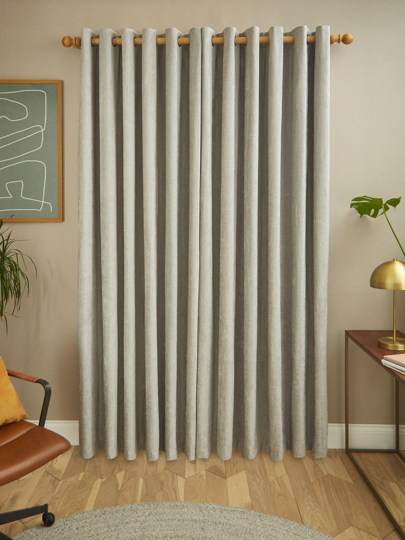 John Lewis chenille blackout thermal eyelet curtains pair - British product