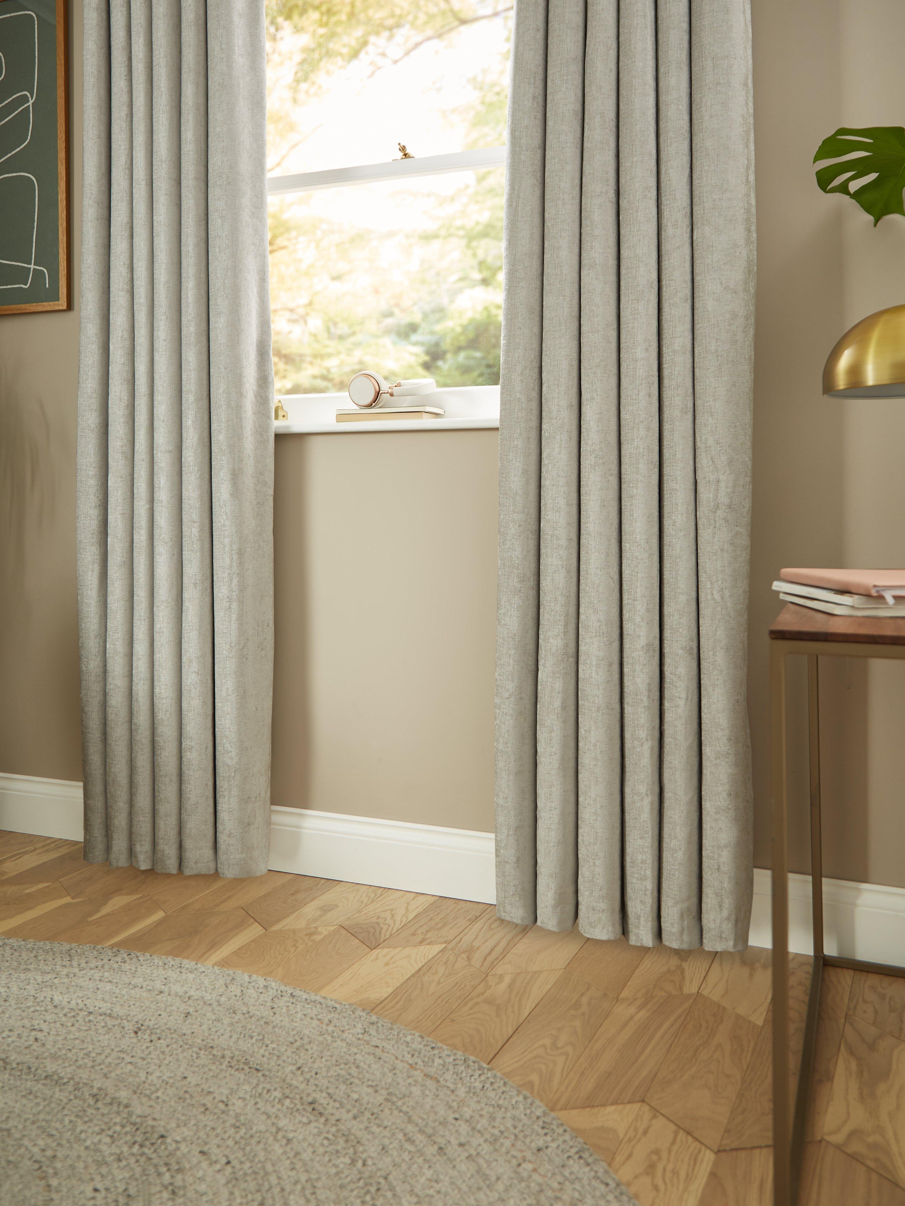 John Lewis chenille blackout thermal eyelet curtains pair - British product