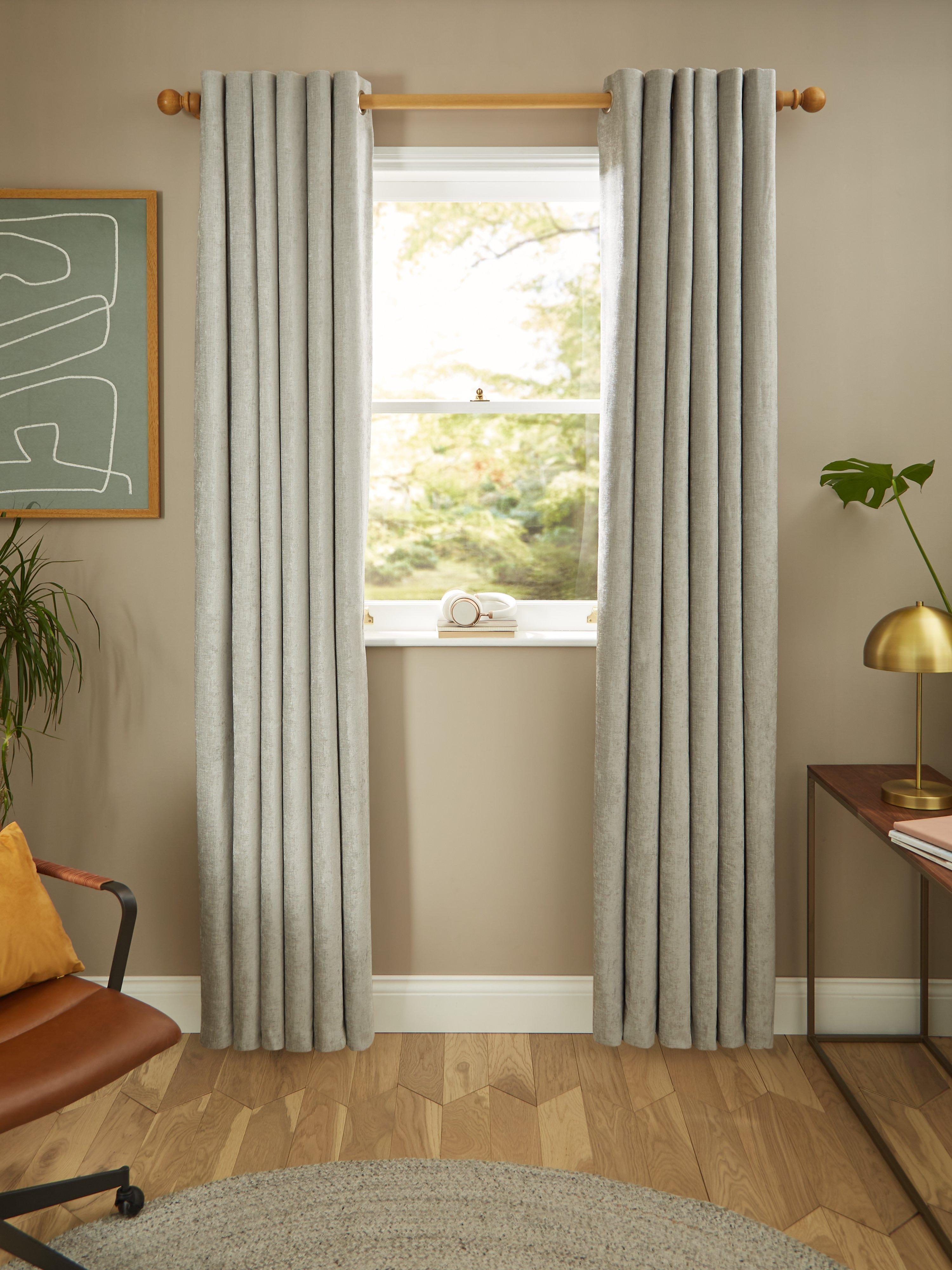 John Lewis chenille blackout thermal eyelet curtains pair - British product