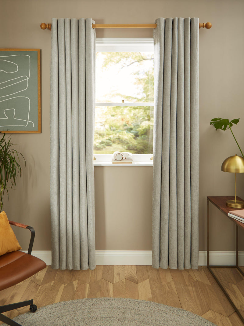 John Lewis chenille blackout thermal eyelet curtains pair - British product