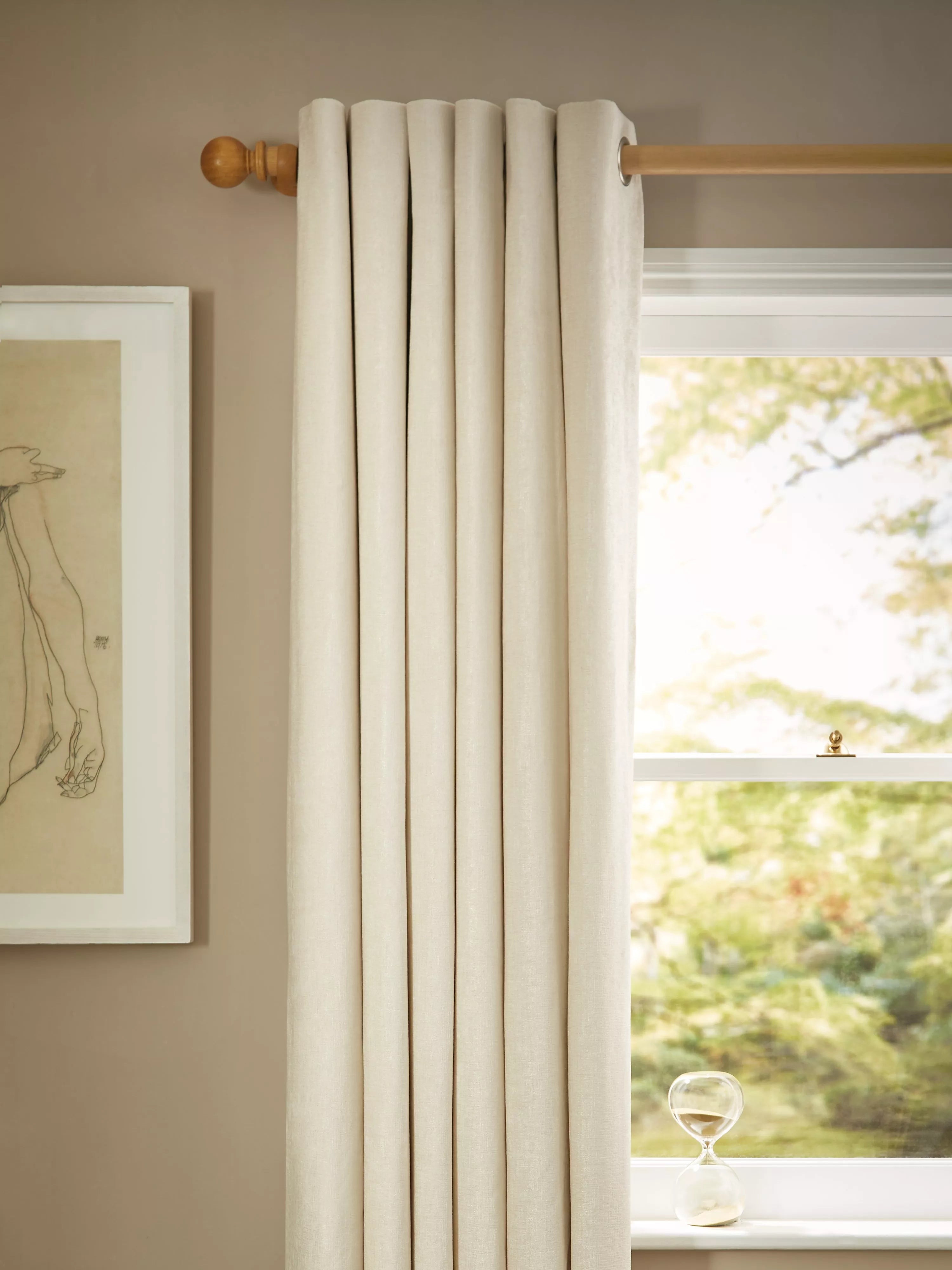 John Lewis Chenille Blackout Thermal Lined Eyelet Curtain Pair 137cm Drop