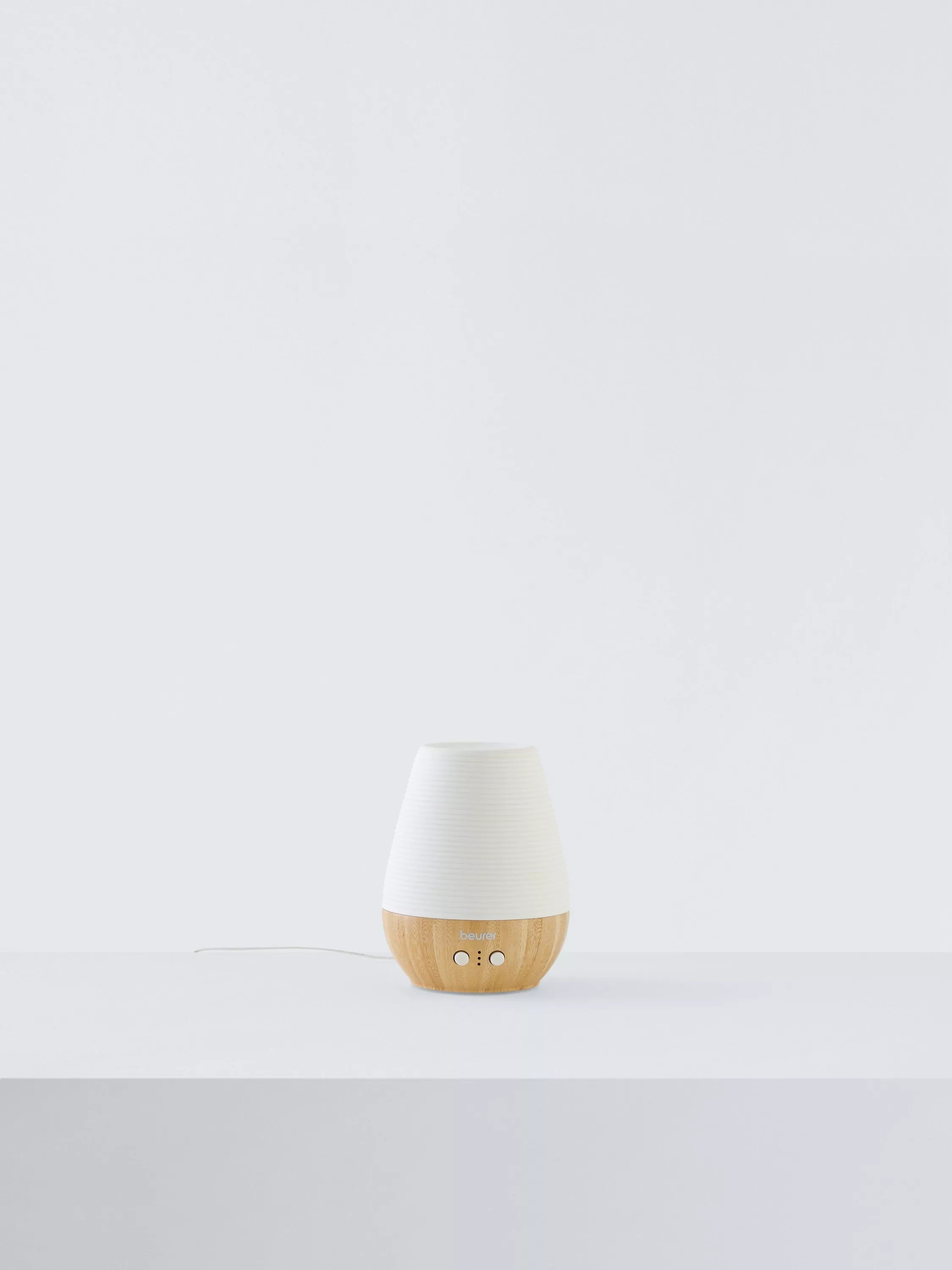 Beurer aroma electric diffuser LED table lamp in white and wood - British product