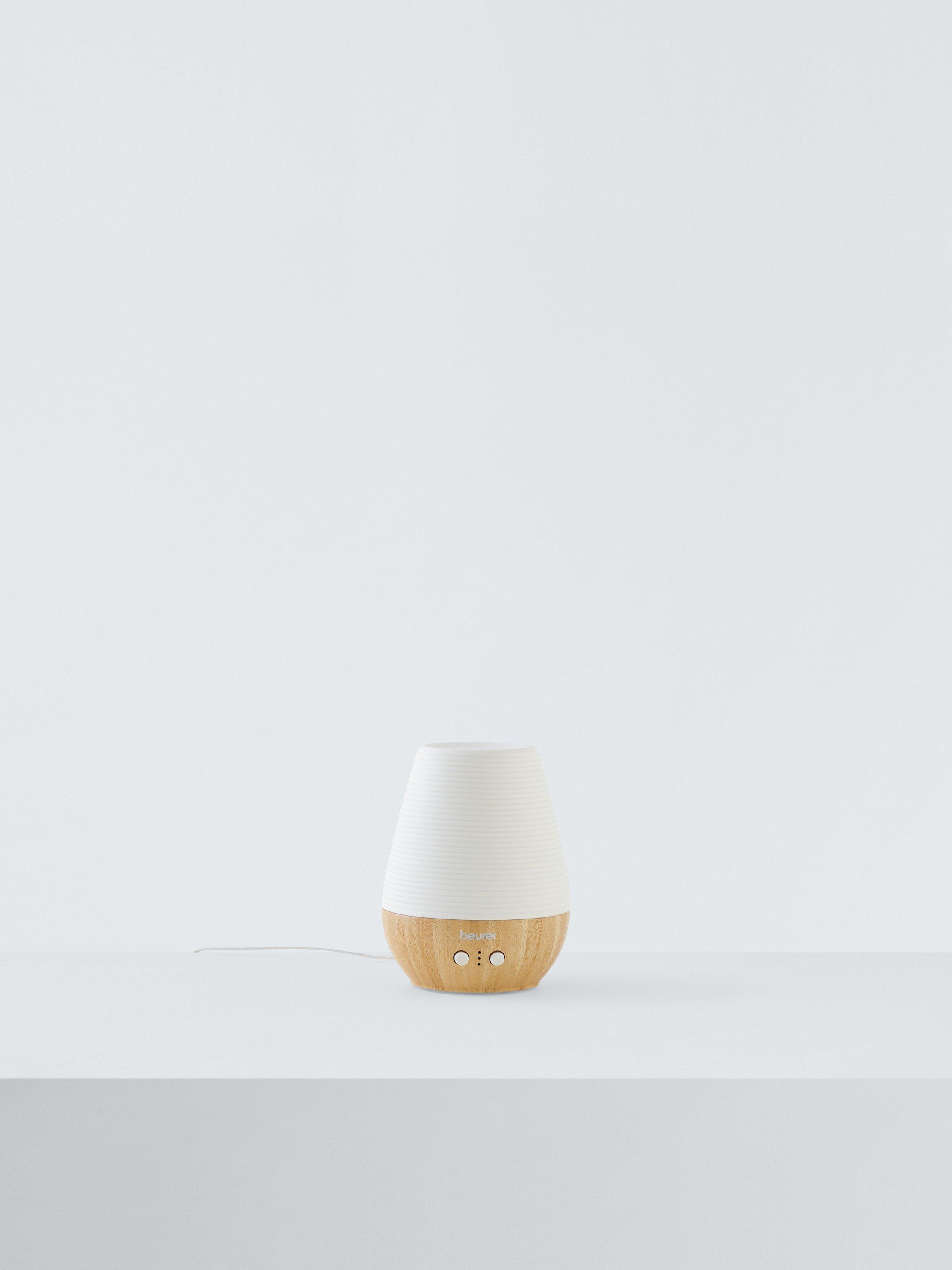 Beurer aroma electric diffuser LED table lamp in white and wood - British product
