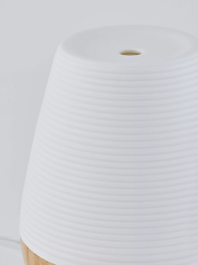Beurer aroma electric diffuser LED table lamp in white and wood - British product