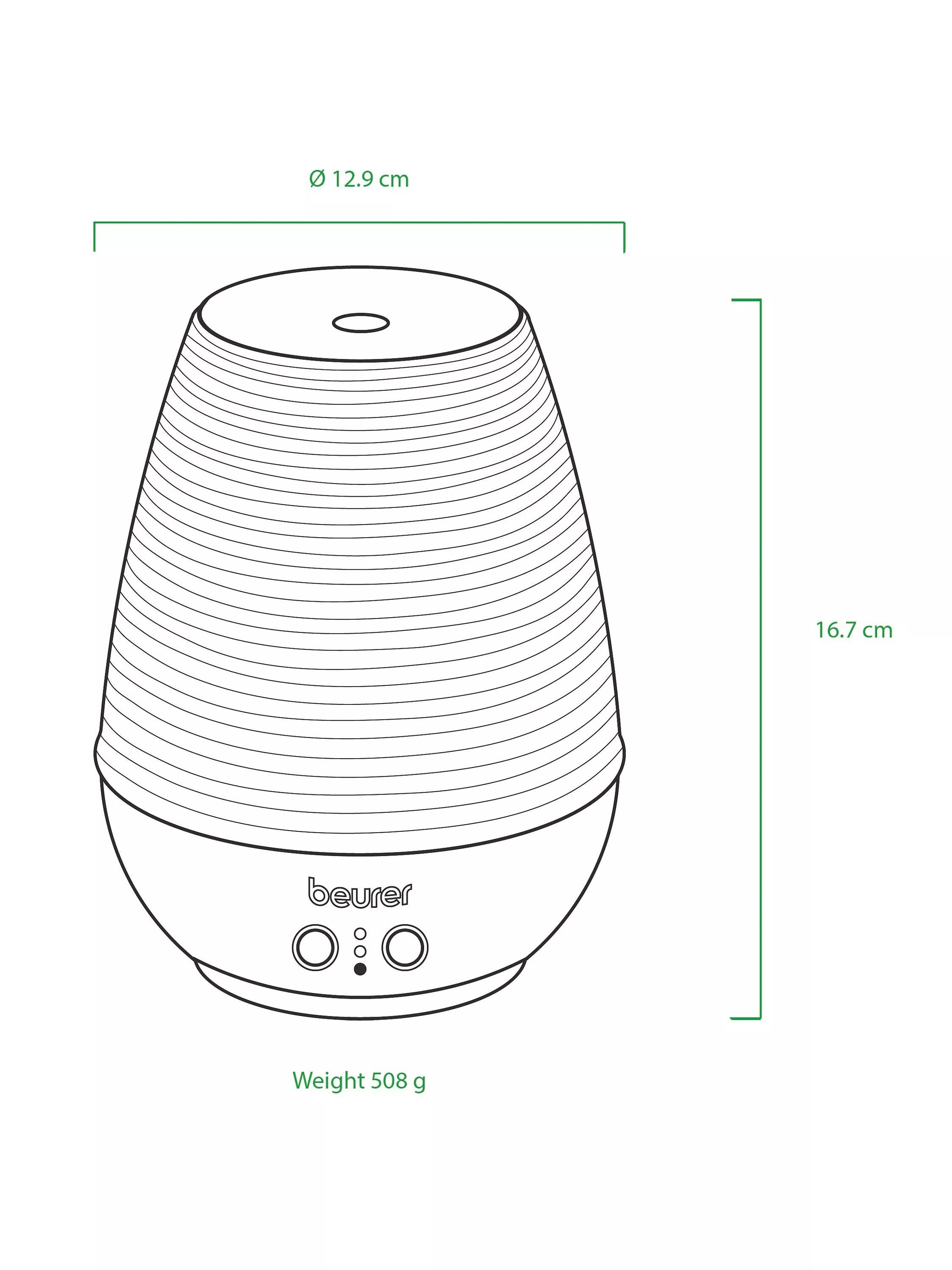 Beurer aroma electric diffuser LED table lamp in white and wood - British product