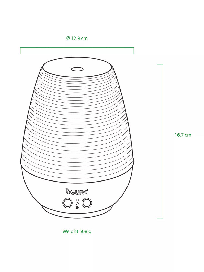 Beurer aroma electric diffuser LED table lamp in white and wood - British product