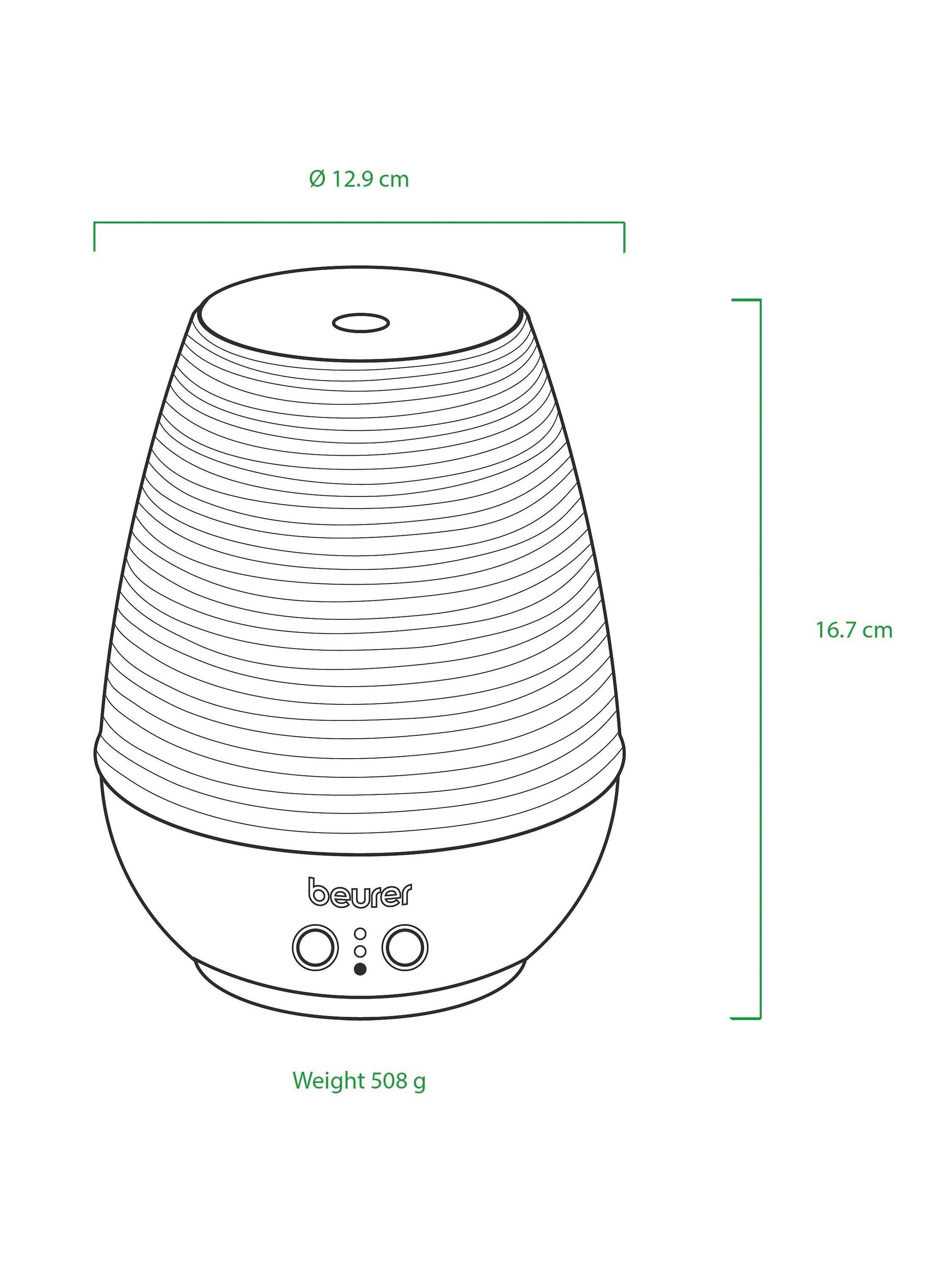 Beurer aroma electric diffuser LED table lamp in white and wood - British product