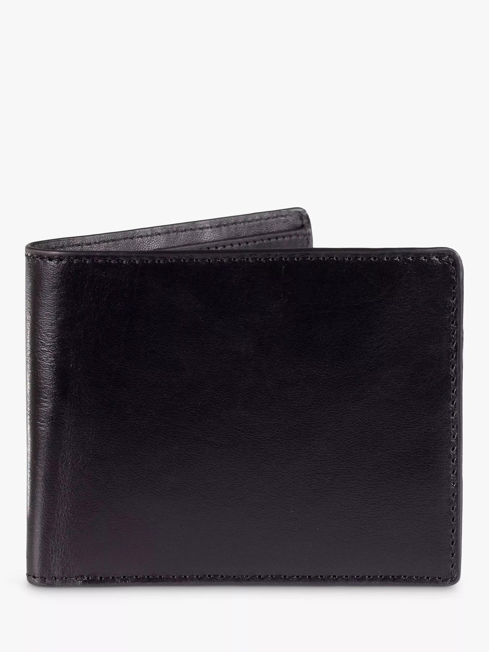John Lewis Vegetable Tanned Leather Bifold Wallet - Black