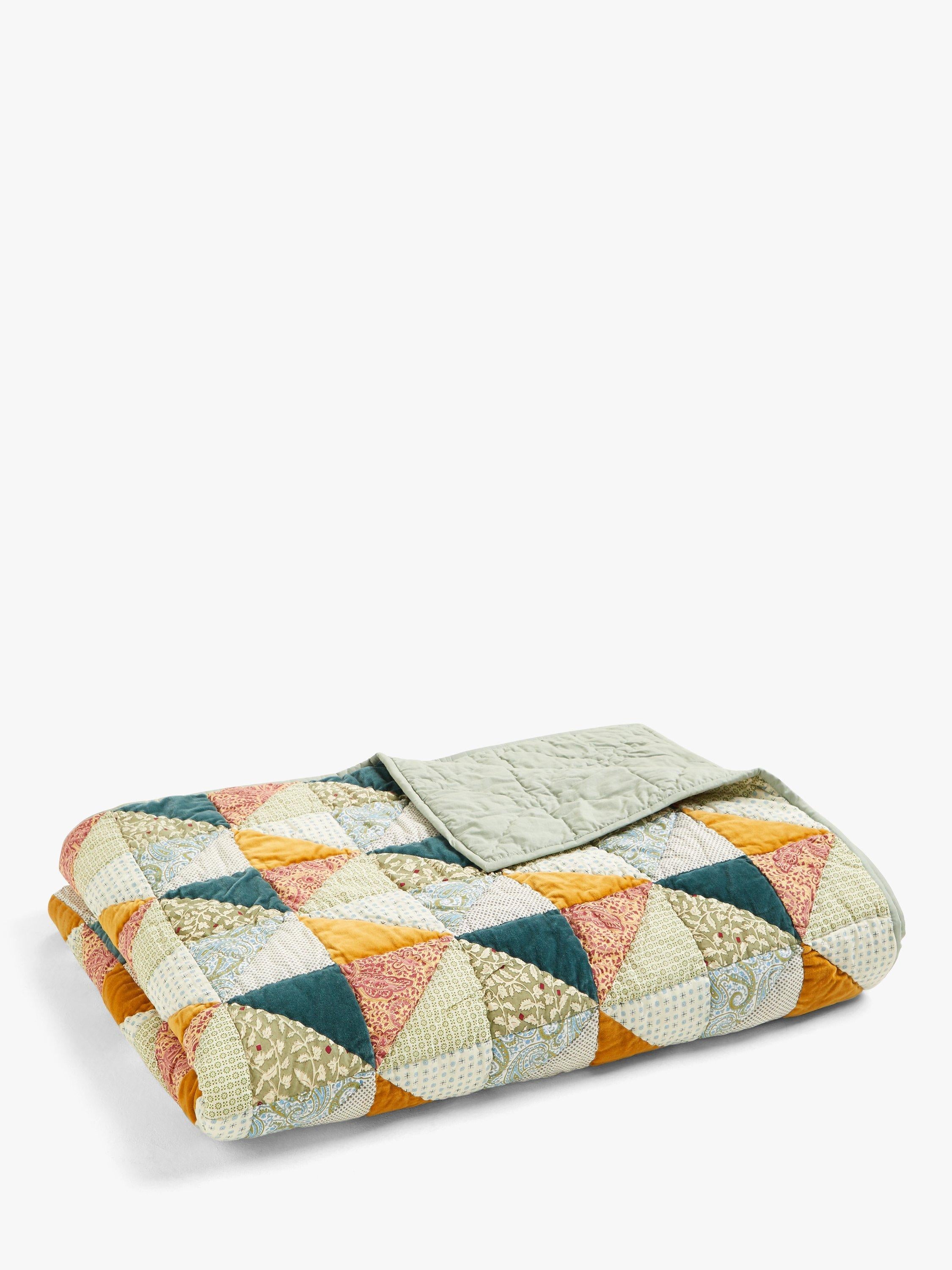 John Lewis velvet patchwork quilted bedspread 250 x 260cm, UK version