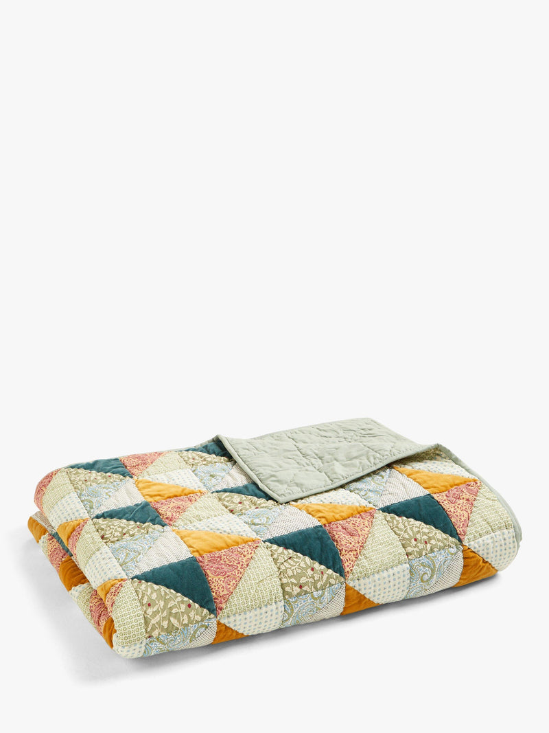 John Lewis velvet patchwork quilted bedspread 250 x 260cm, UK version